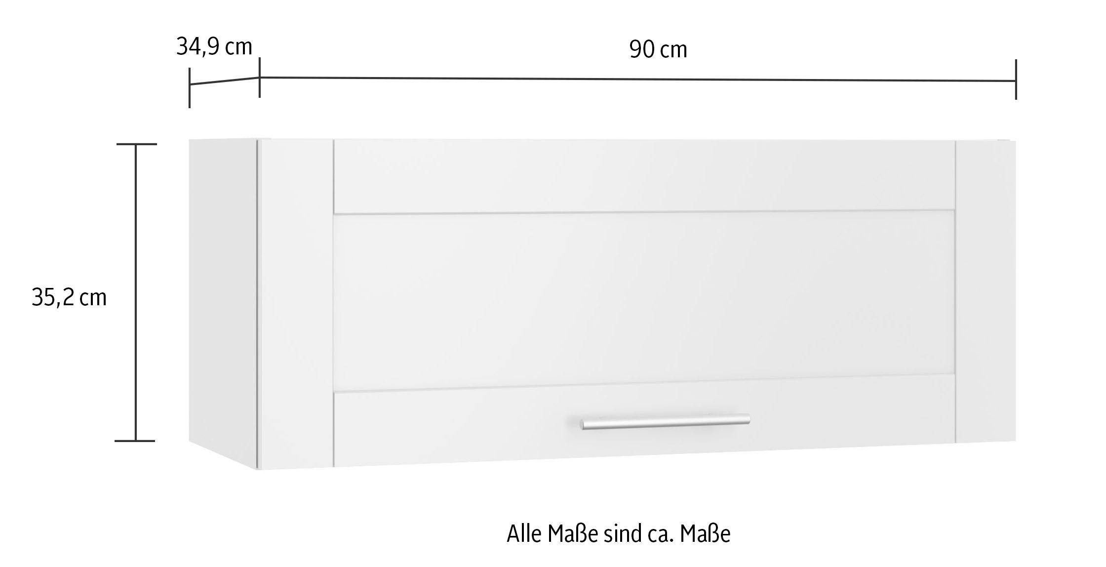 cm Nachbildung Ahus matt/wildeiche Nachbildung Breite 90 weiß wildeiche OPTIFIT Klapphängeschrank |