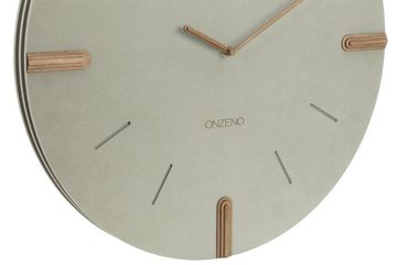 ONZENO Wanduhr THE WOODEN TOUCH. 46x46x0.9 cm (handgefertigte Design-Uhr)