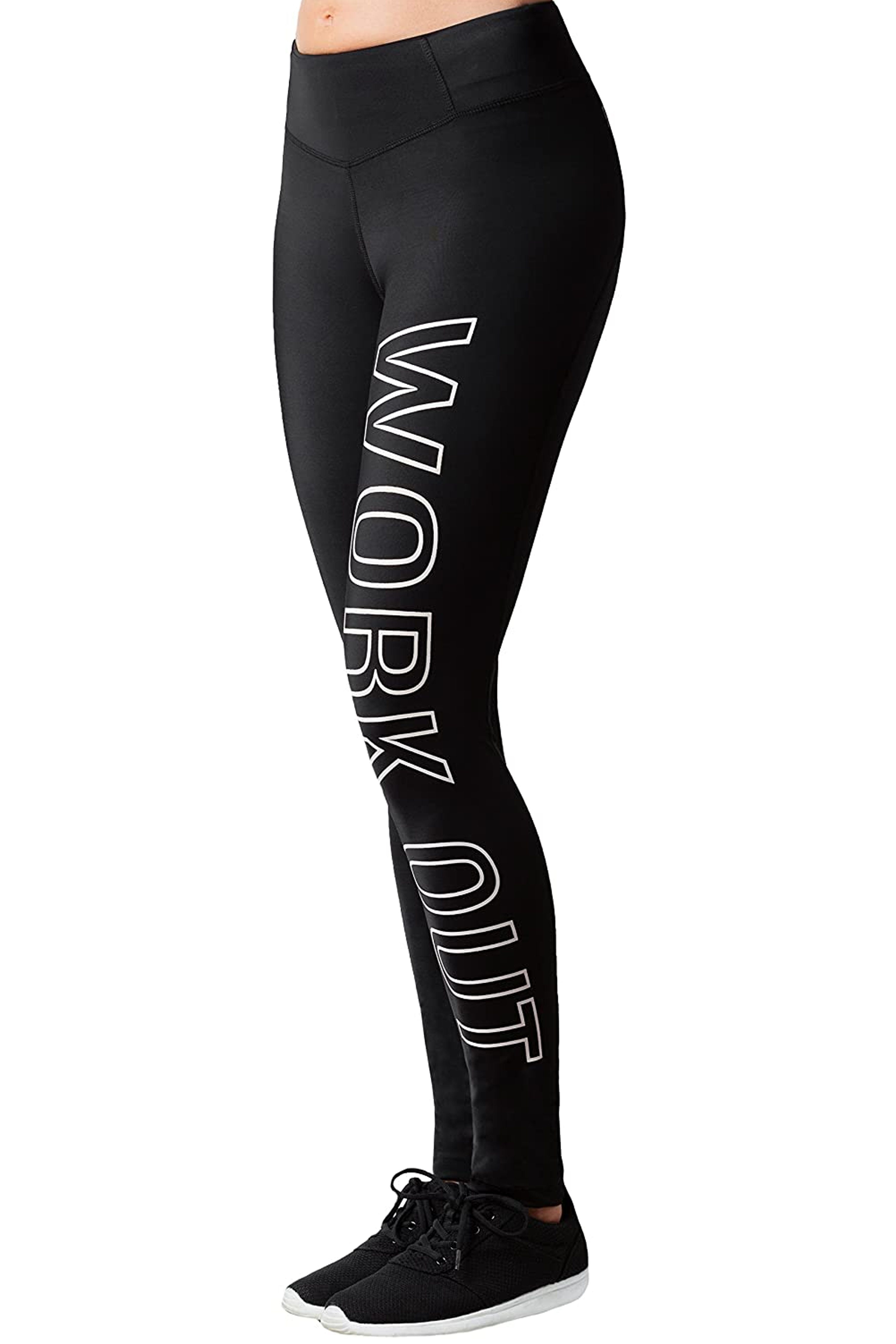 BRUBAKER Leggings Damen oder - Laufhose mit / Schwarz Sport Blickdicht Sporthose Schlüssel Work Yogahose Leggings Weiß Schwarz Karte Workout) Tasche Sportleggings, 1-tlg., für - out (Lange