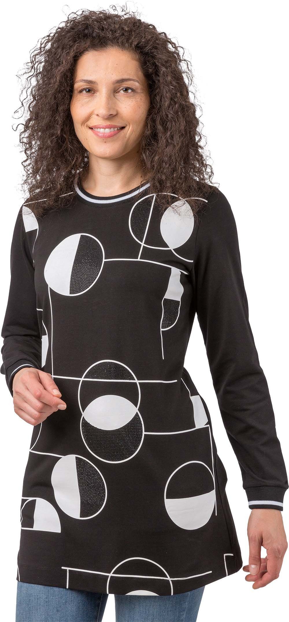 Estefania for woman Tunika 186-1136 mit abstrakten Muster und Strassbesatz