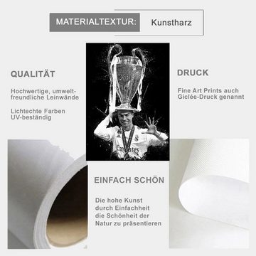 TPFLiving Kunstdruck (OHNE RAHMEN) Poster - Leinwand - Wandbild, Berühmte Fußballspieler - Christiano Ronaldo (Leinwand Wohnzimmer, Leinwand Bilder, Kunstdruck), Leinwandbild bunt - Größe 10x15cm