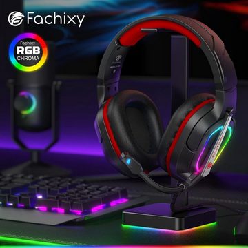 Fachixy Gaming-Headset (Weiche RGB-Beleuchtung, mit Kabel, Kopfhörer mit Kabel und Stereo Surround mit Mikrofon Noise Cancelling)