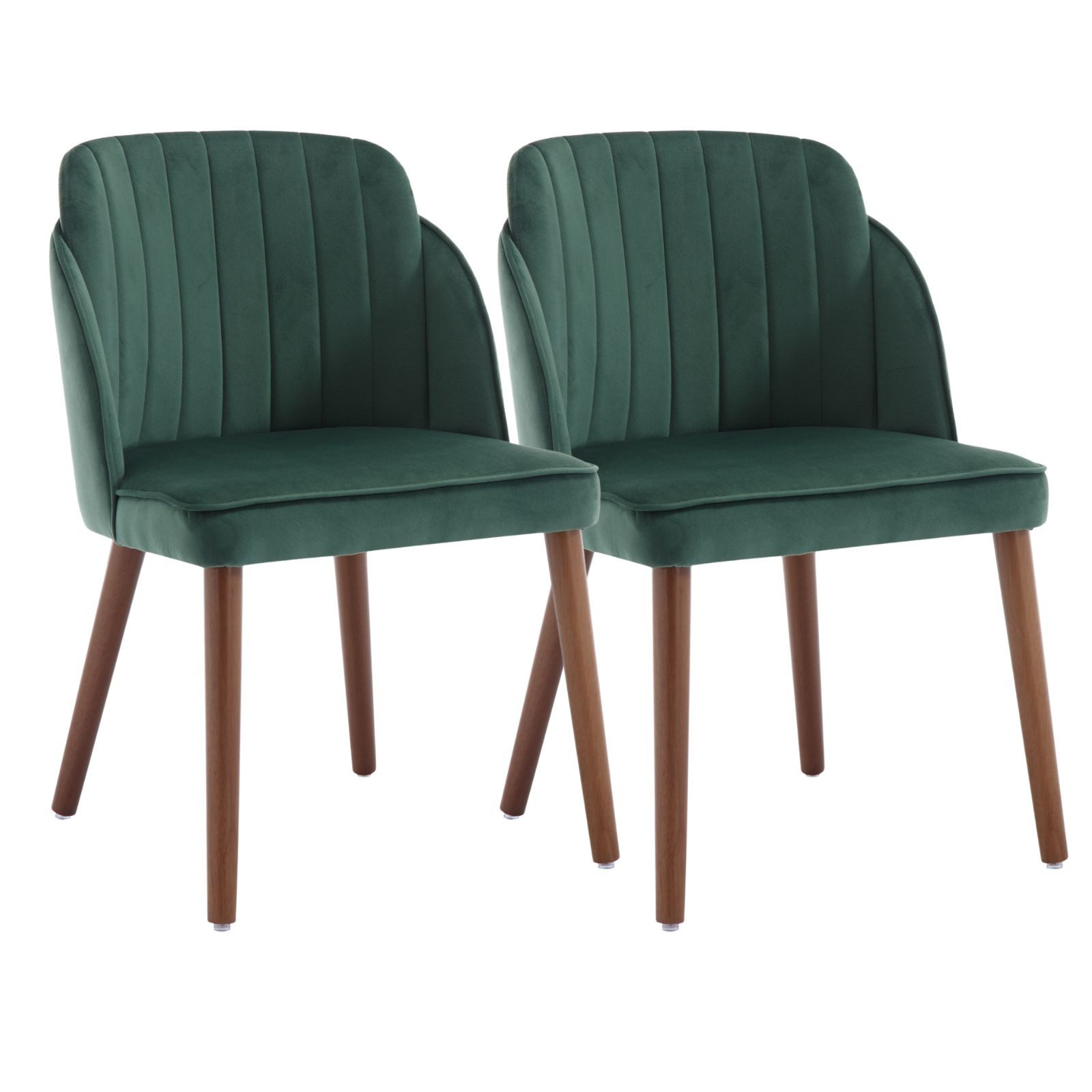 CHAIRUS Polsterstuhl Retro-Samtstühle 2er-Set mit Holzbeinen für Küche & Wo günstig online kaufen