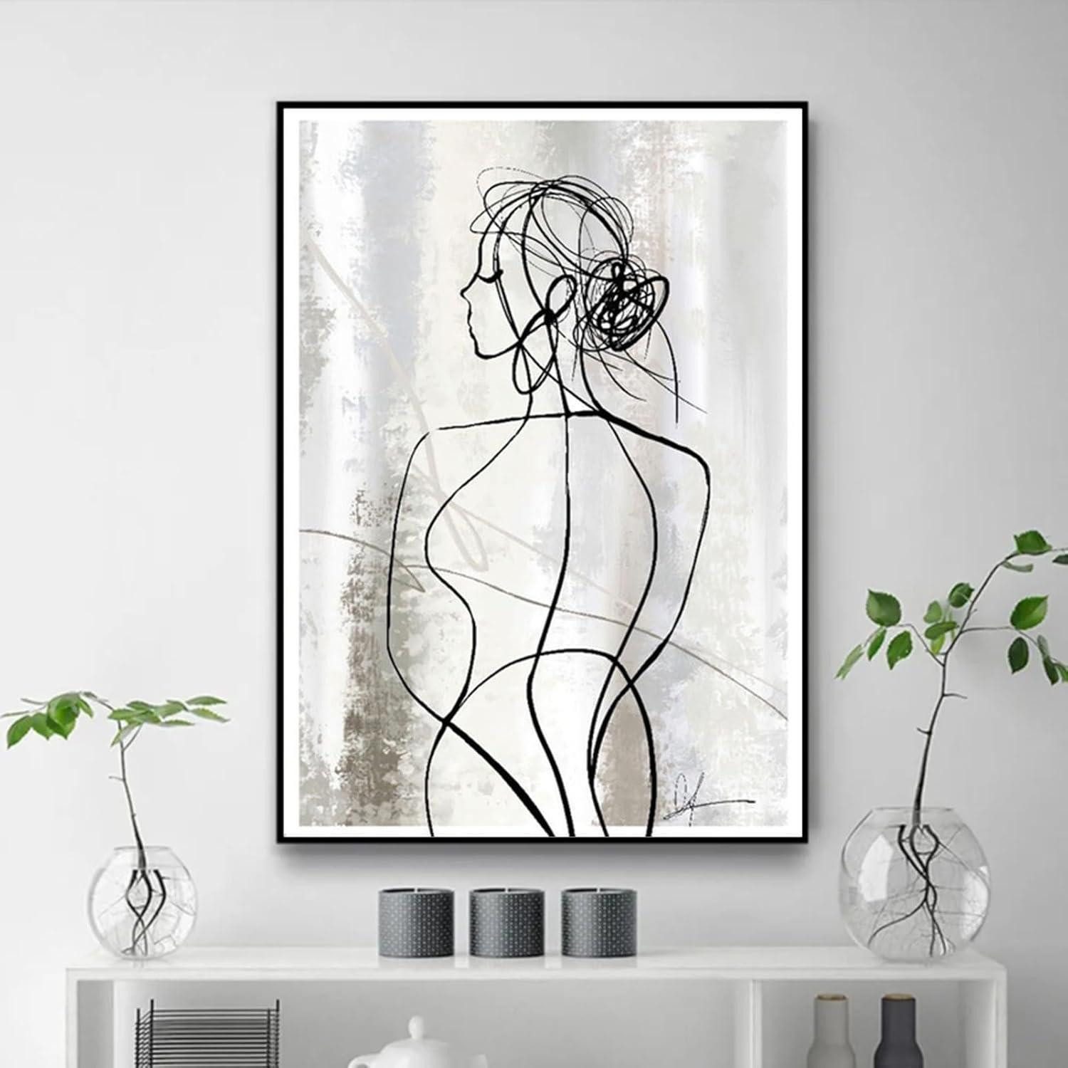 LuxusKollektion Leinwandbild Wandbilder 3er Set Abstrakt Geometrie Leinwand, (1 St) – Bild 5 von 5