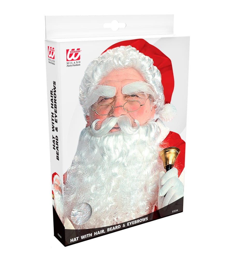 Widmann S.r.l. Kunsthaarperücke Nikolaus Perücke Set Mütze Bart Augenbrauen