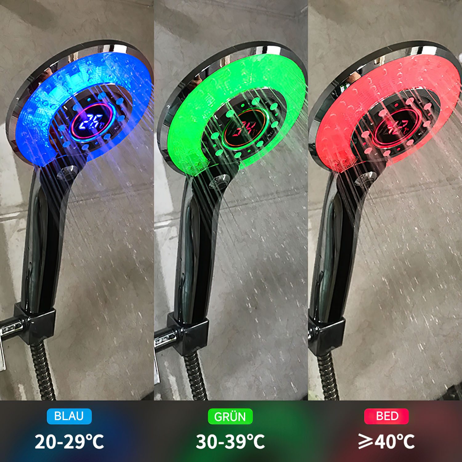 SURFOU Regenduschkopf Duschkopf LED Wassersparend Brausekopf günstig online kaufen