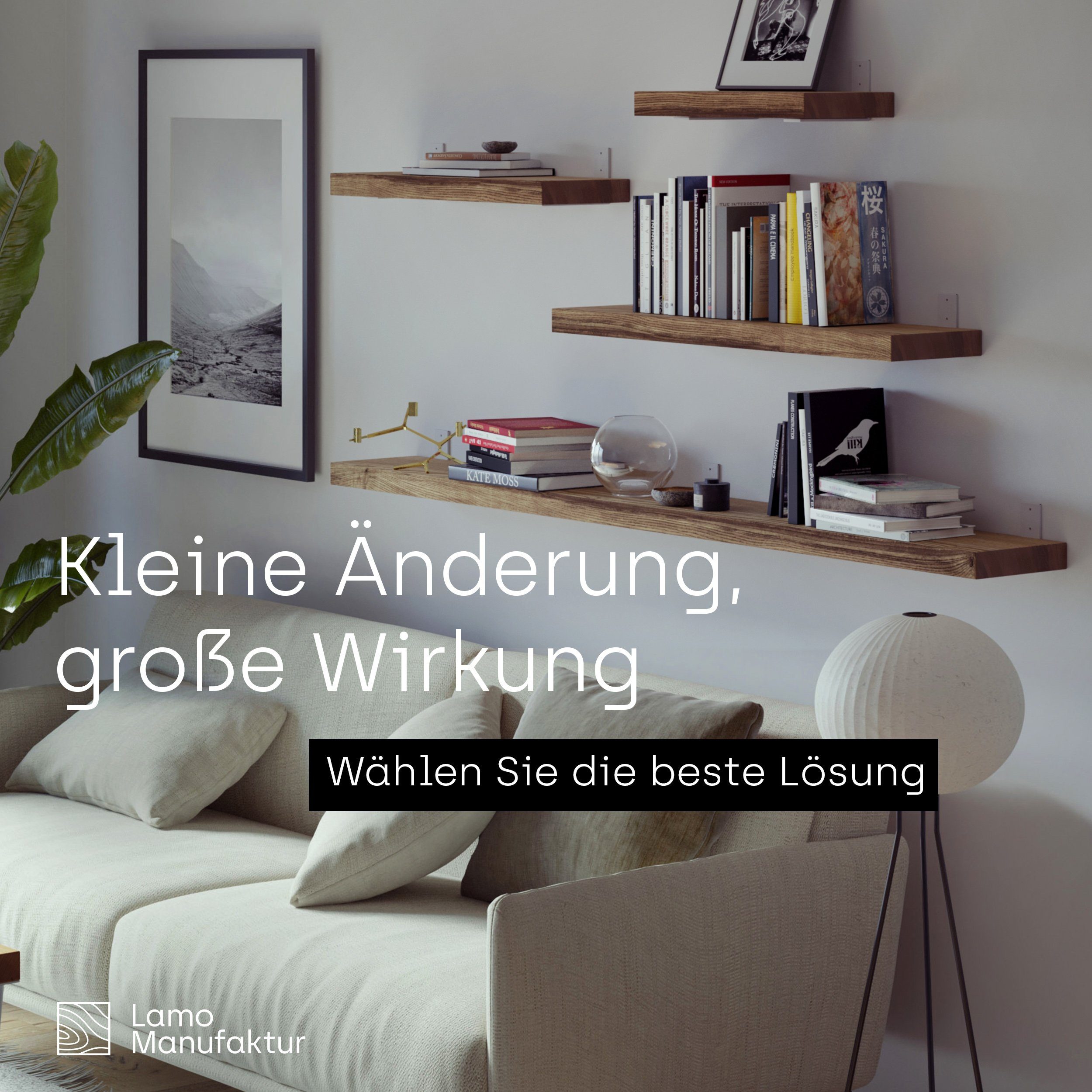 LAMO Manufaktur Wandregal Holz Gerade Regal günstig online kaufen