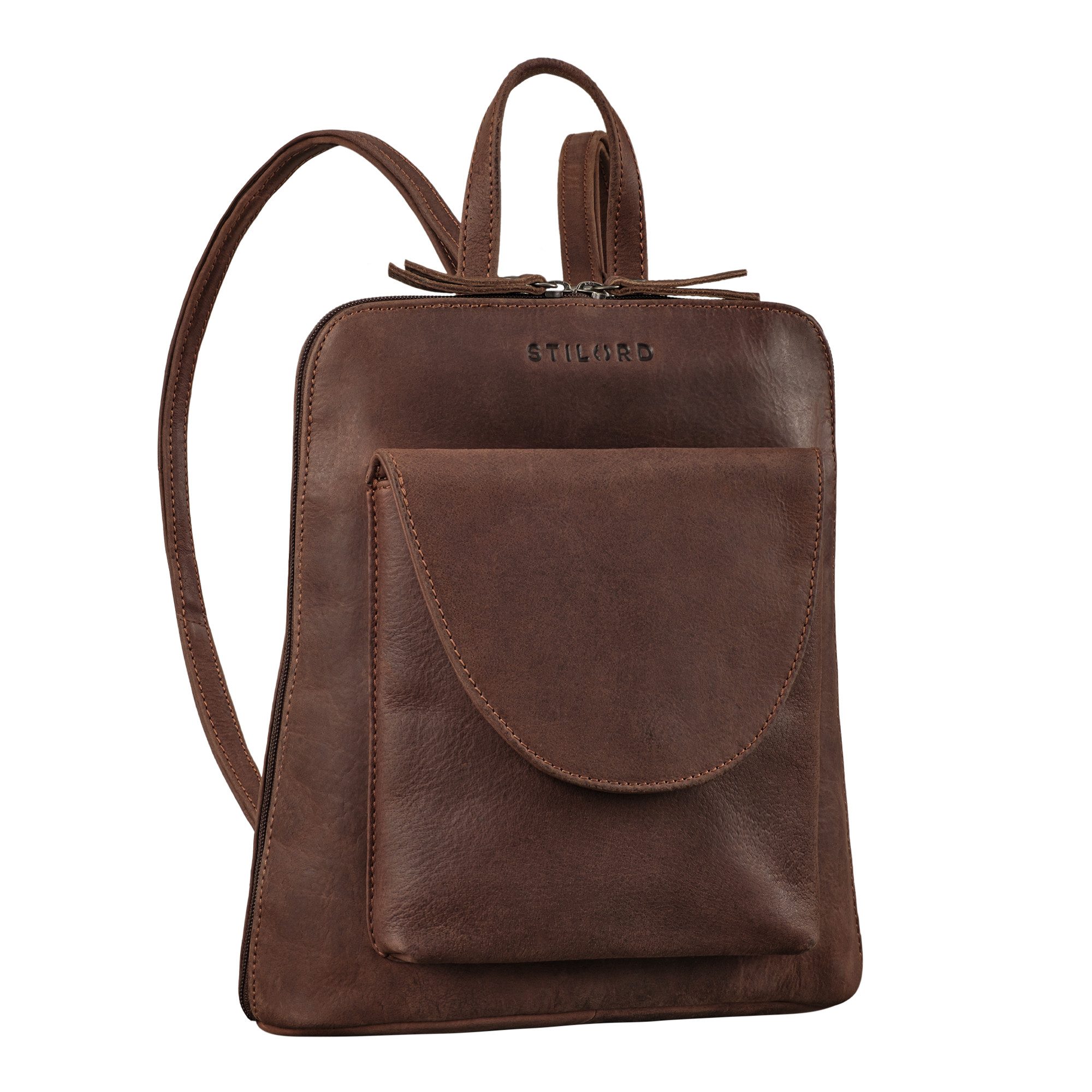 STILORD Cityrucksack "Bernice" Eleganter Rucksack Damen Leder Tagesrucksack