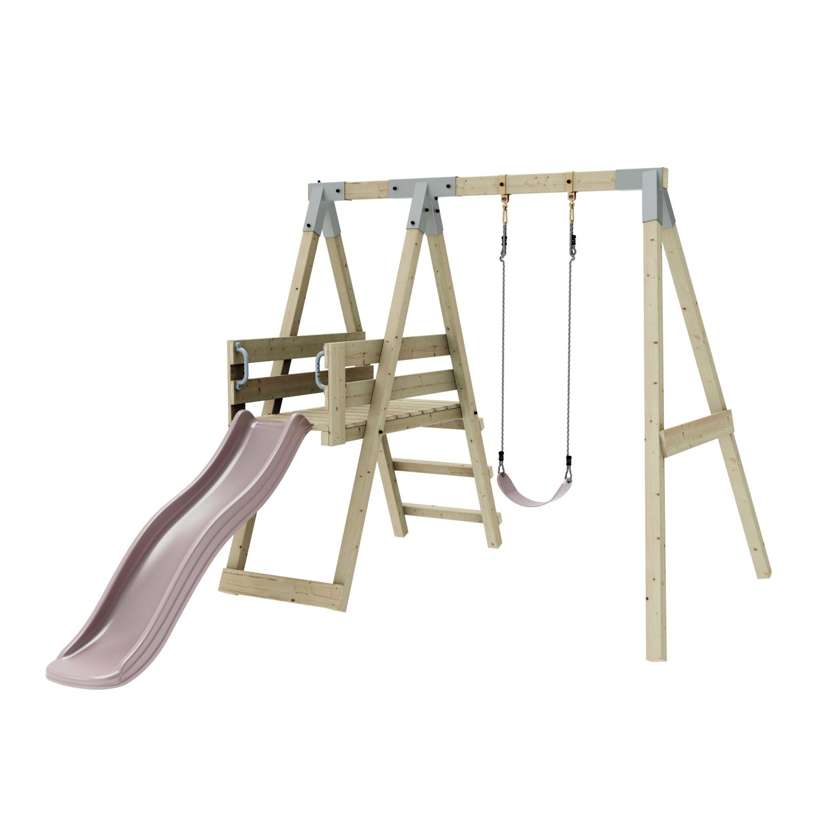 OutdoorToys Schaukelkombination Schaukel Amsel aus Holz in Altrosa, aus Holz in Altrosa