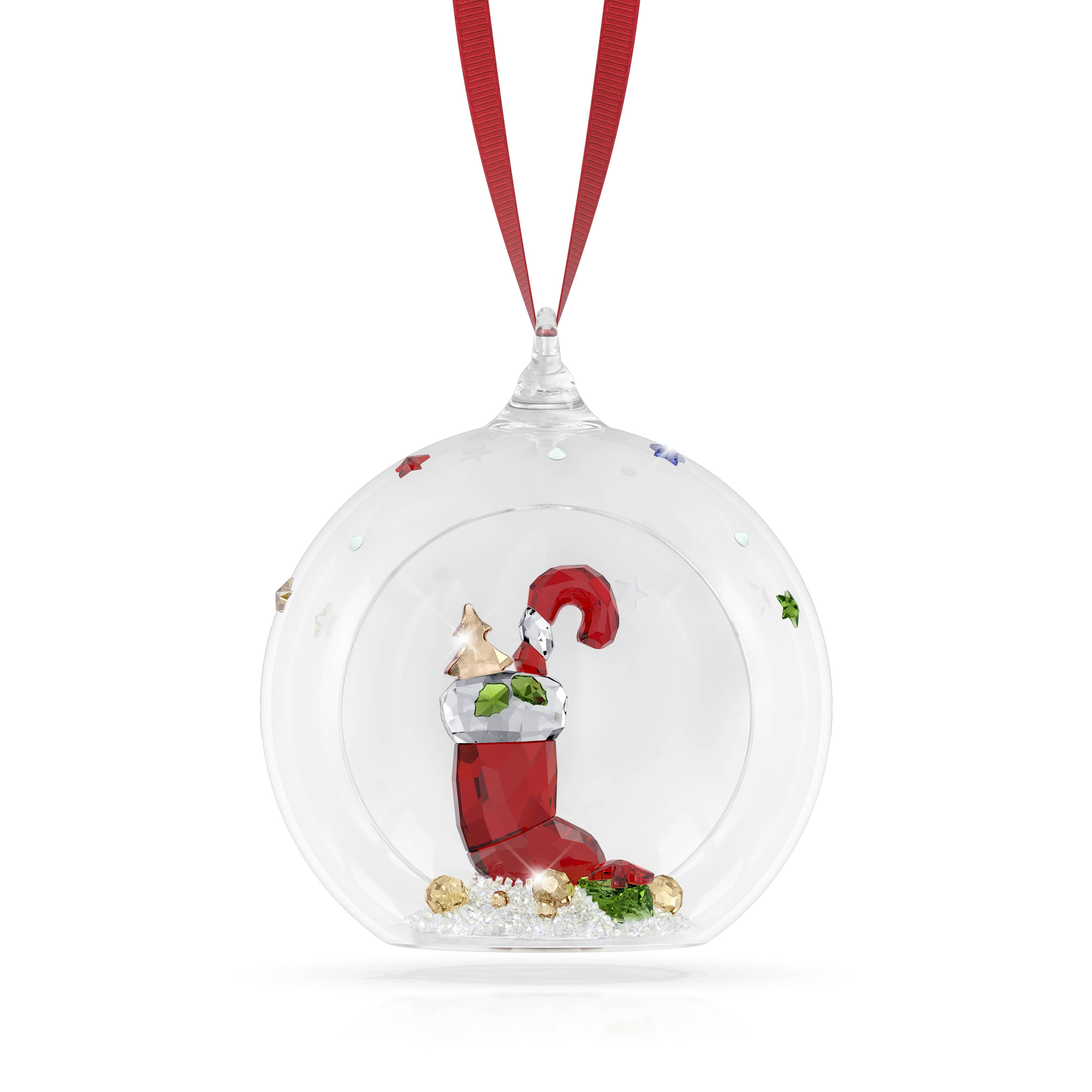 Swarovski Dekohänger Holiday Cheers Nikolausstiefel und Bonbon Weihnachtskugel (1 St), Swarovski® Kristall