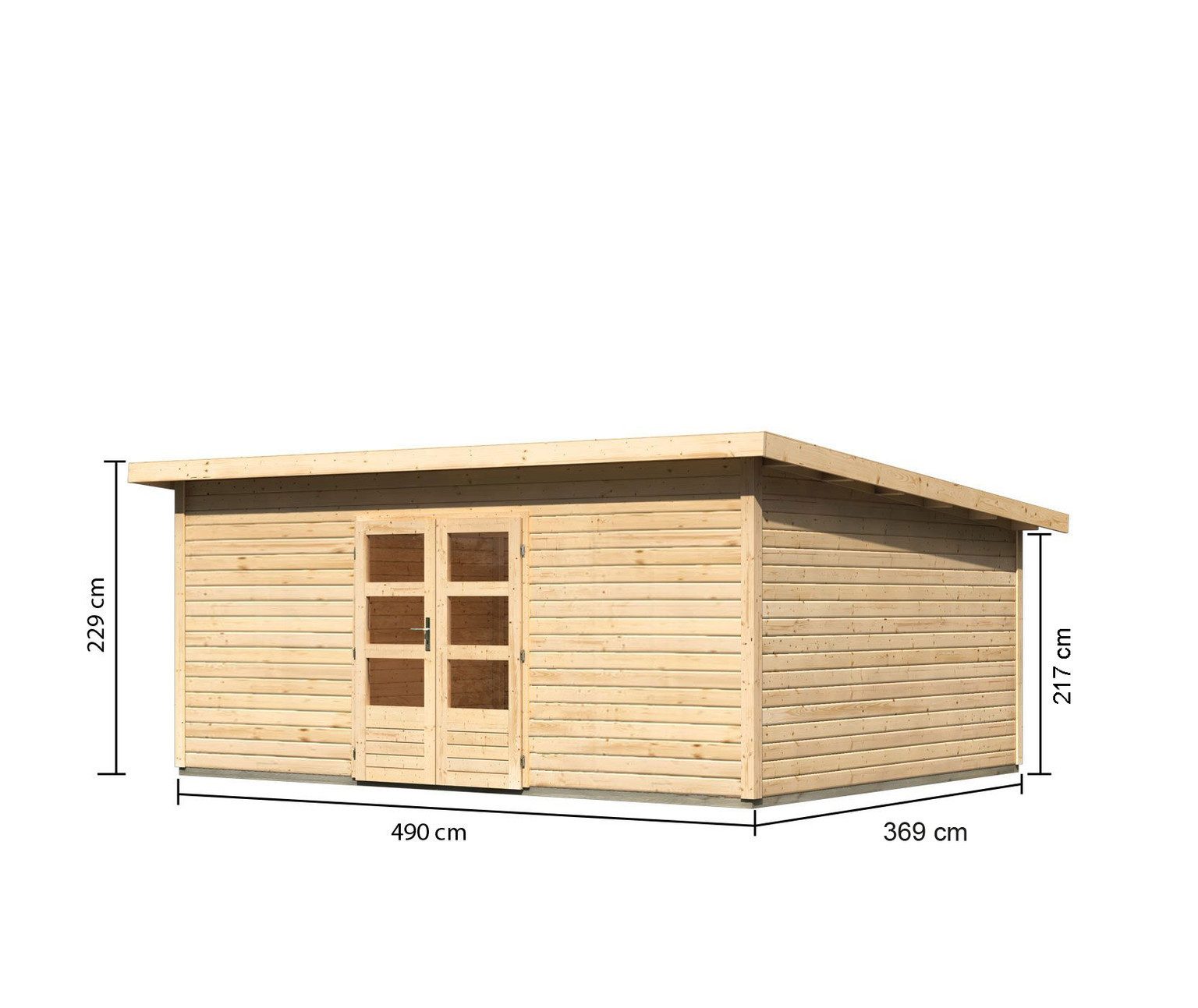 Karibu Gartenhaus Karibu Gartenhaus Northeim, 38 mm, 528 x 393 cm, Typ 6, natur, ohne Anbau