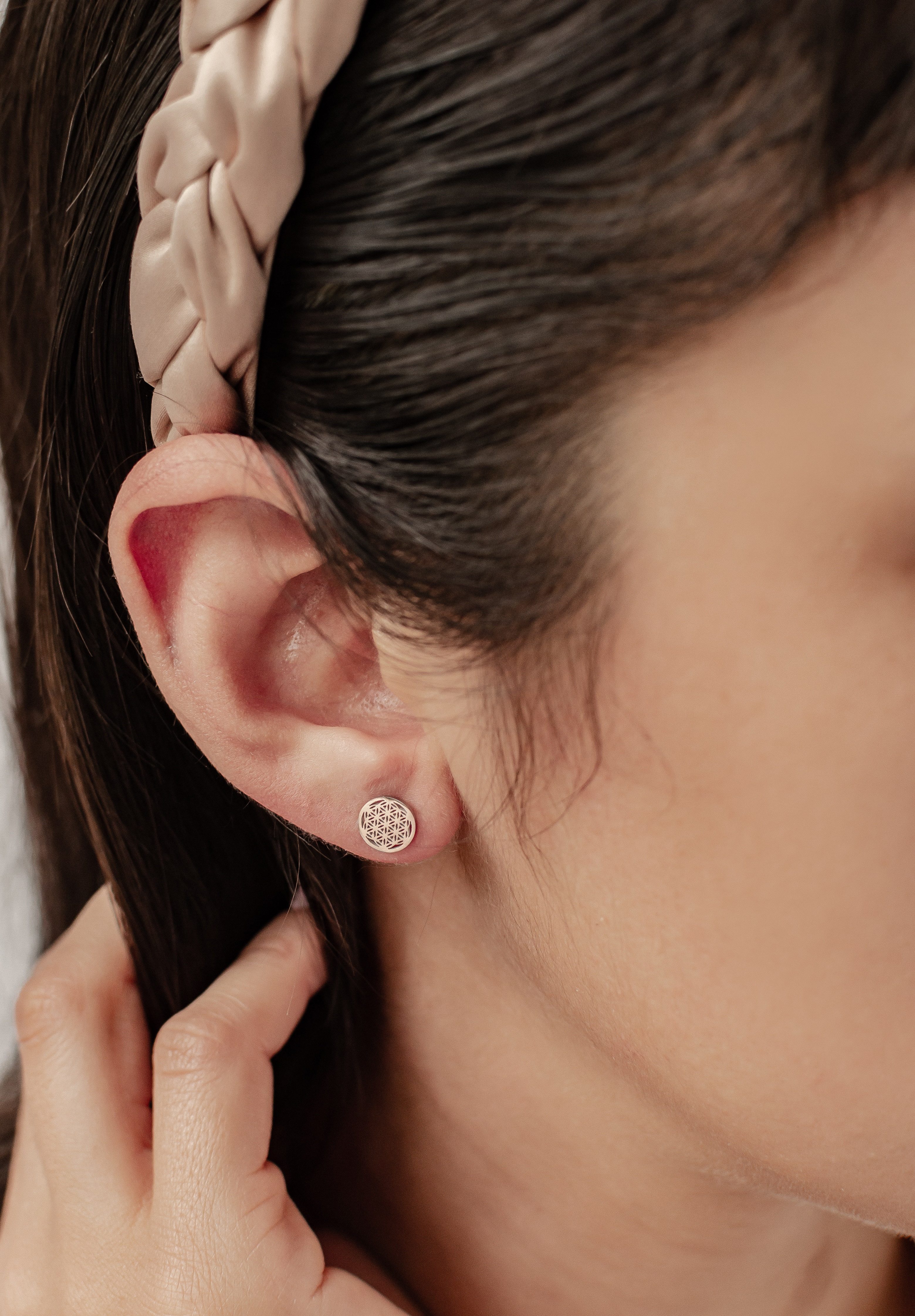 Hey Happiness Paar Ohrstecker Blume des Lebens, wasserfest, Edelstahl Damen günstig online kaufen