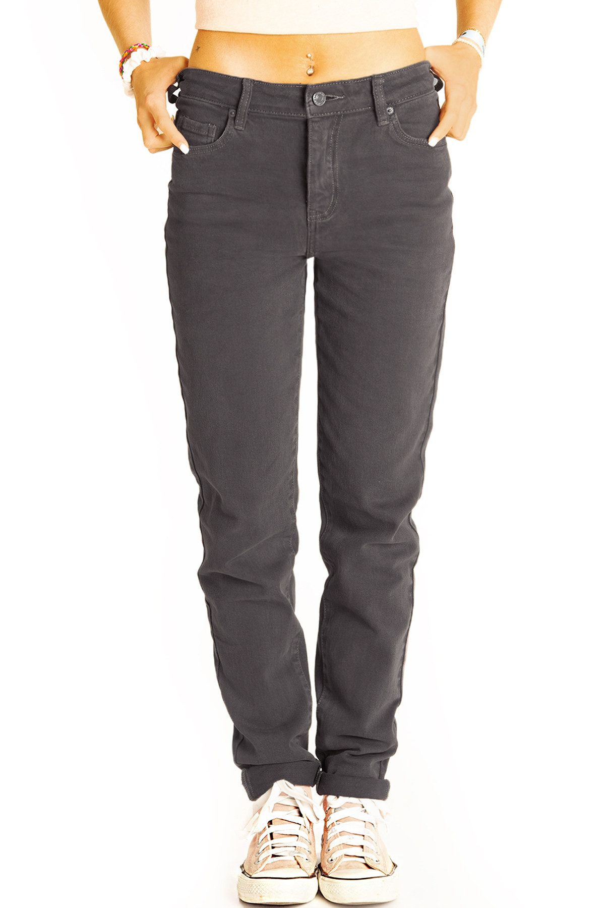 be styled Mom-Jeans High waist Mom fit Jeans regular fit Hose - Damen - j15p-1 mit Stretch-Anteil