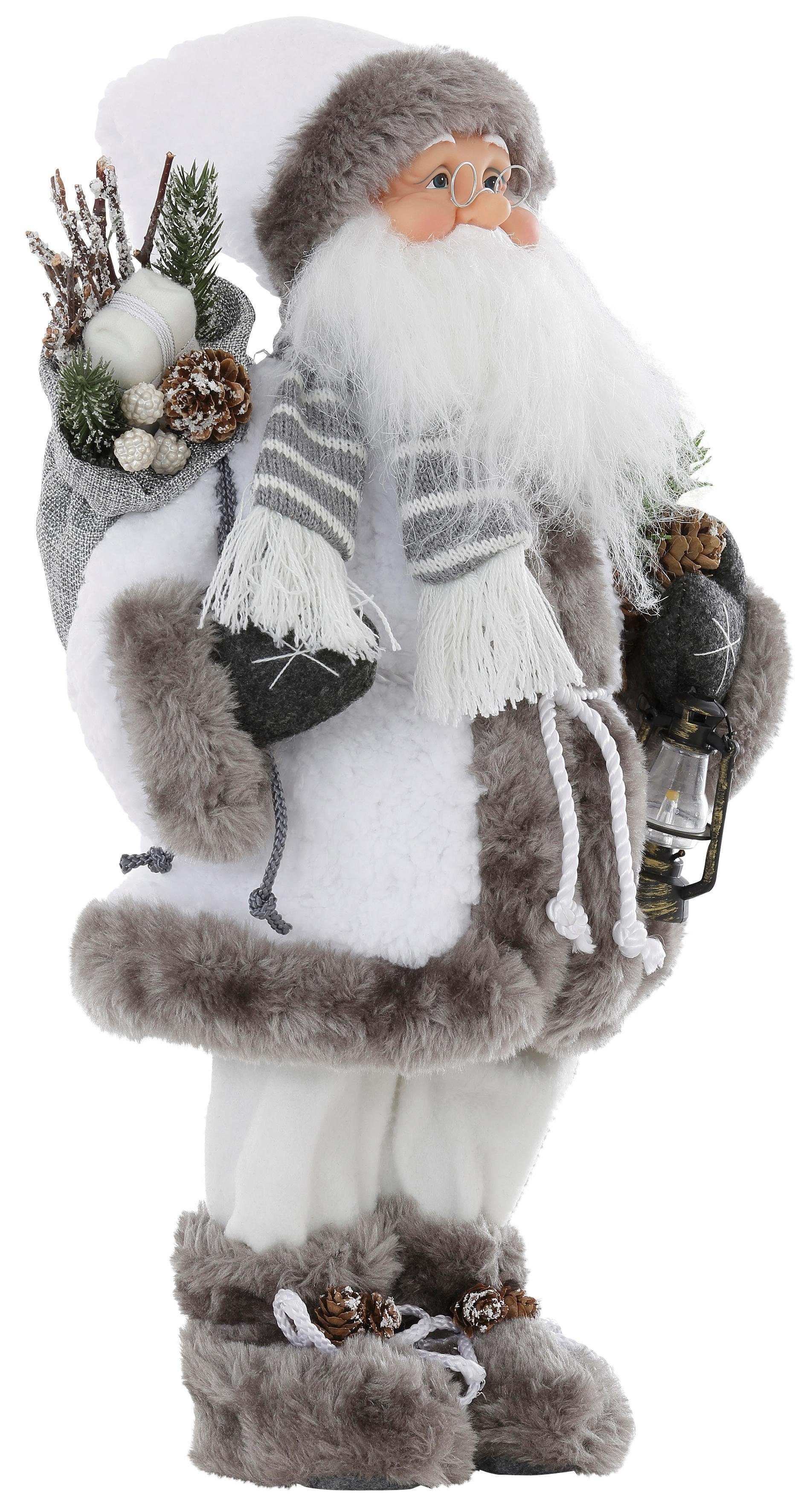 HOSSNER - mit Mantel und Laterne, weißem Weihnachtsdeko Santa Weihnachtsmann HOMECOLLECTION