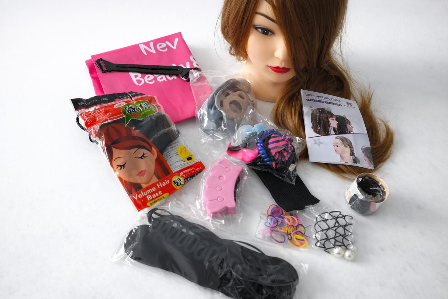 Neverland Frisierkopf Schminkkopf Frisierkopf 50% Echthaar Puppenkopf Set, Puppenkopf Set