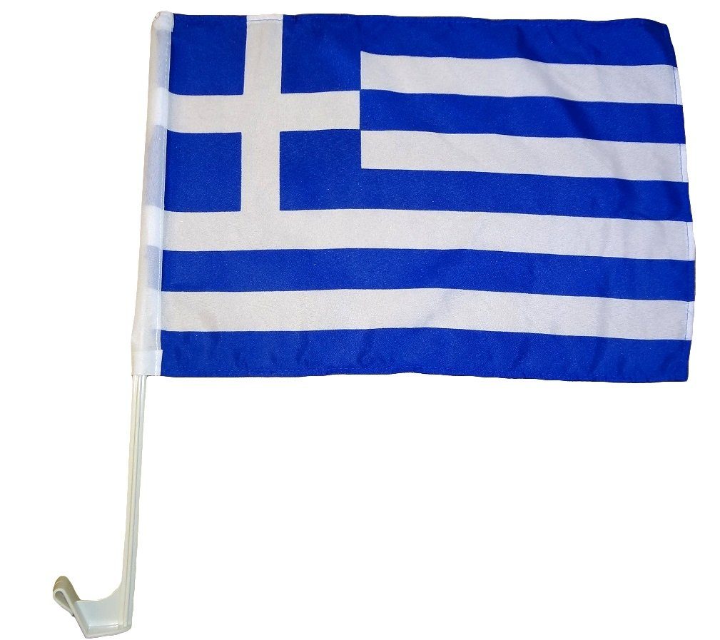 trends4cents Flagge Autoflagge 30 x 40 cm Auto Flagge Fahne Autofahne Fensterflagge (Griechenland), Autofahne