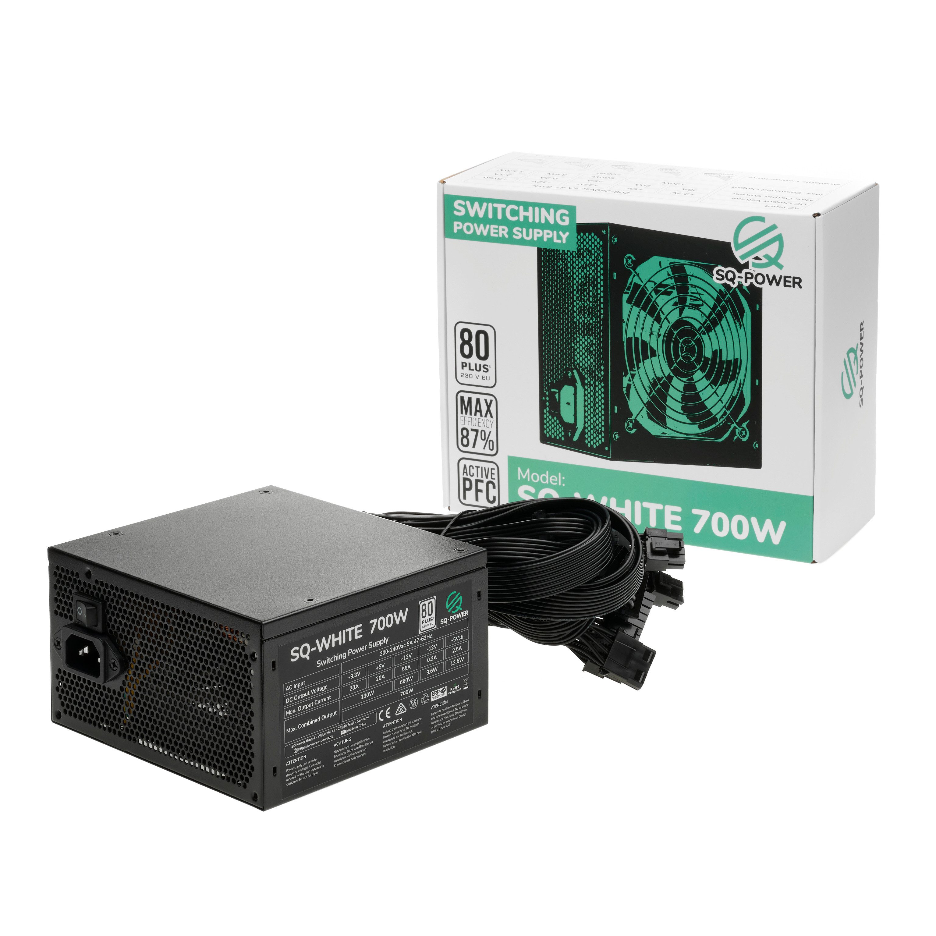 SQ-POWER GmbH SQ-WHITE 700 Watt PC-Netzteil (80)