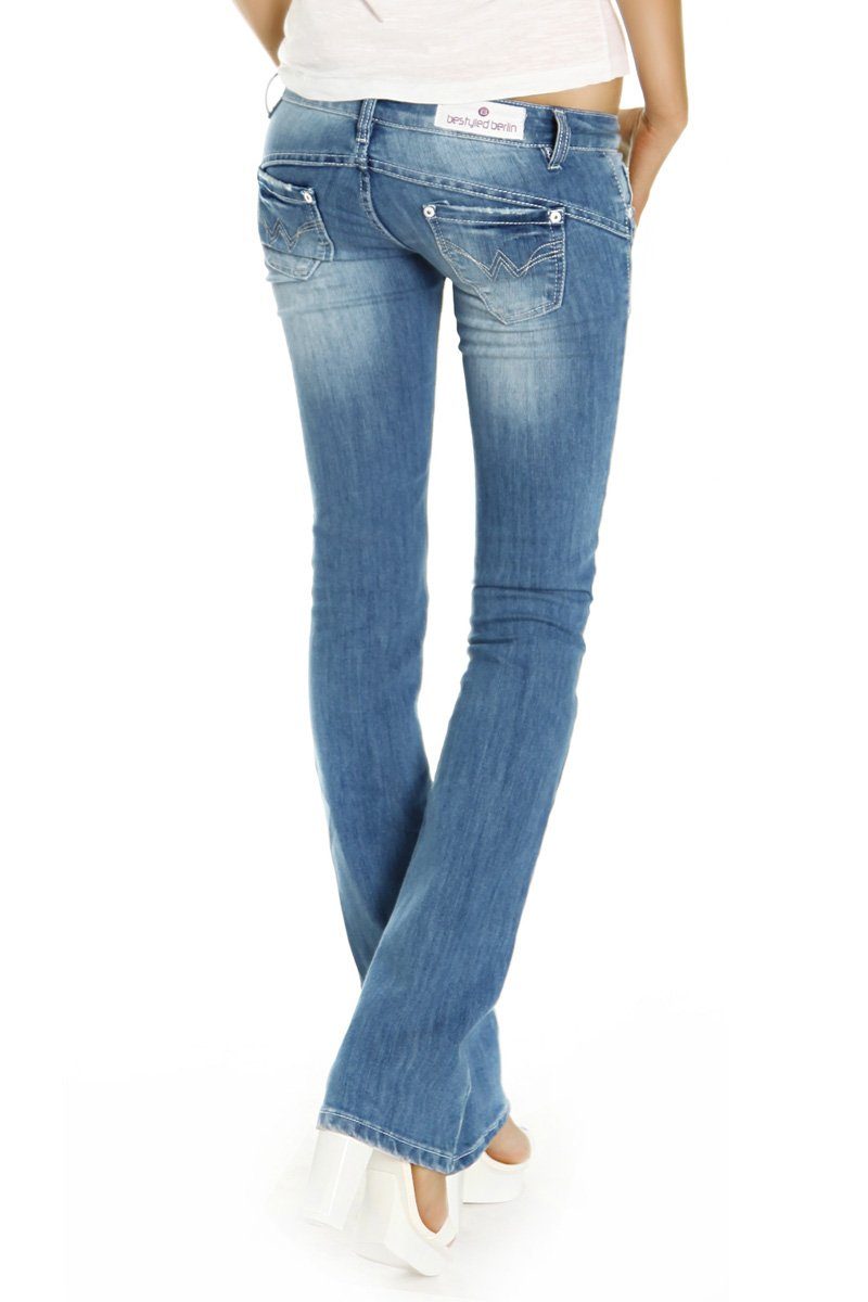 Hosen Low-rise-Jeans gerade j99a be niedrige Damen ultra styled Hüftjeans,