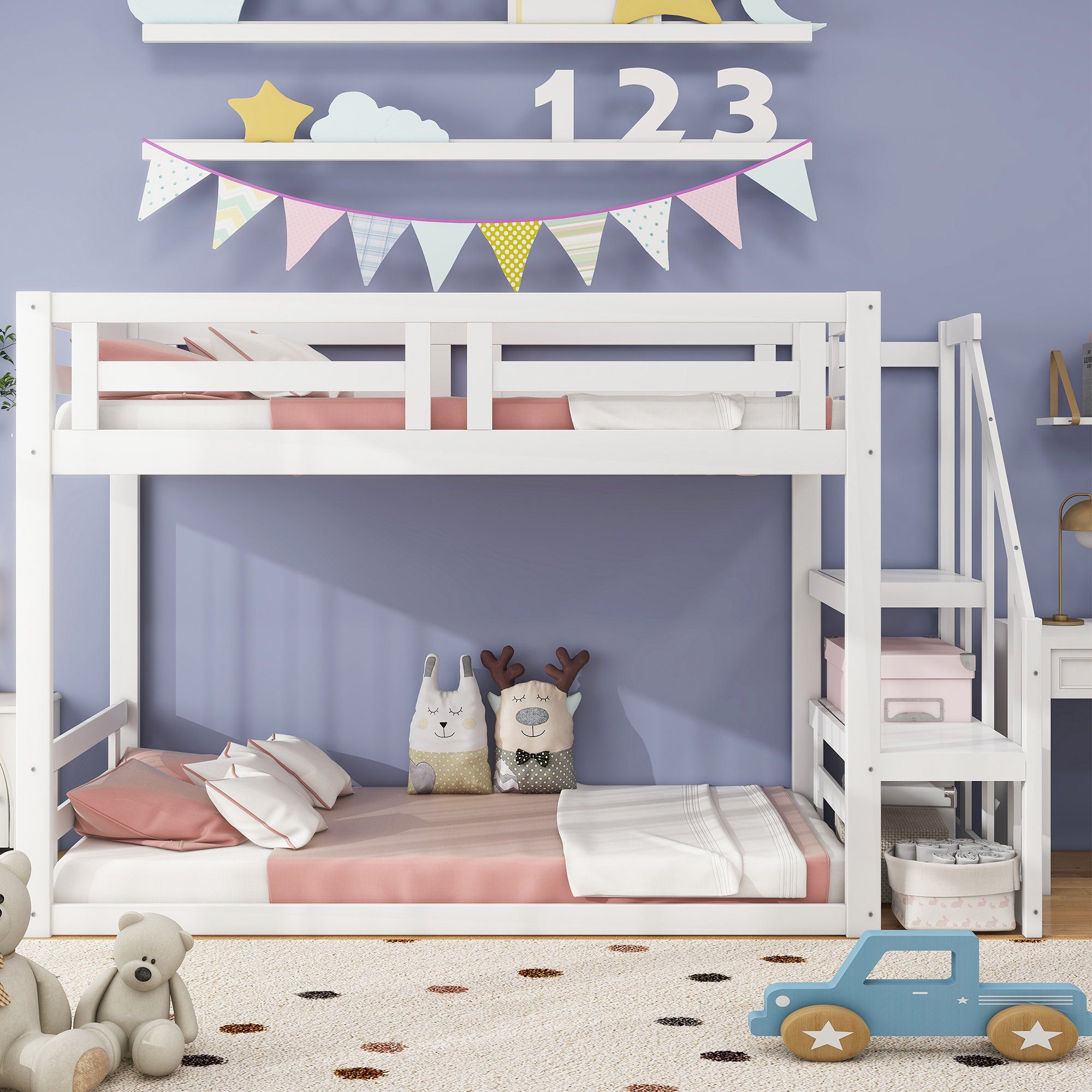 OKWISH Etagenbett Kinderbett Einzelbett Holzbett Gästebett günstig online kaufen
