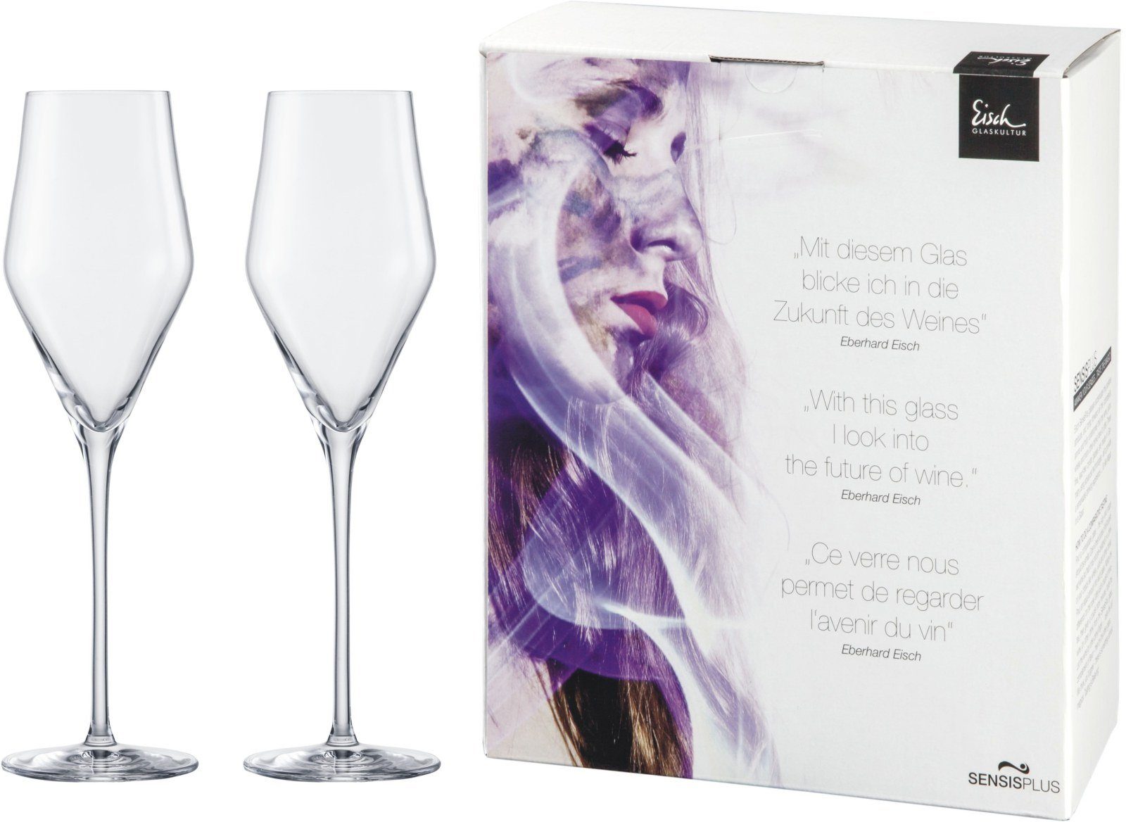 Eisch Germany Champagnerglas Sky SensisPlus 2er Geschenkkarton, Kristallglas