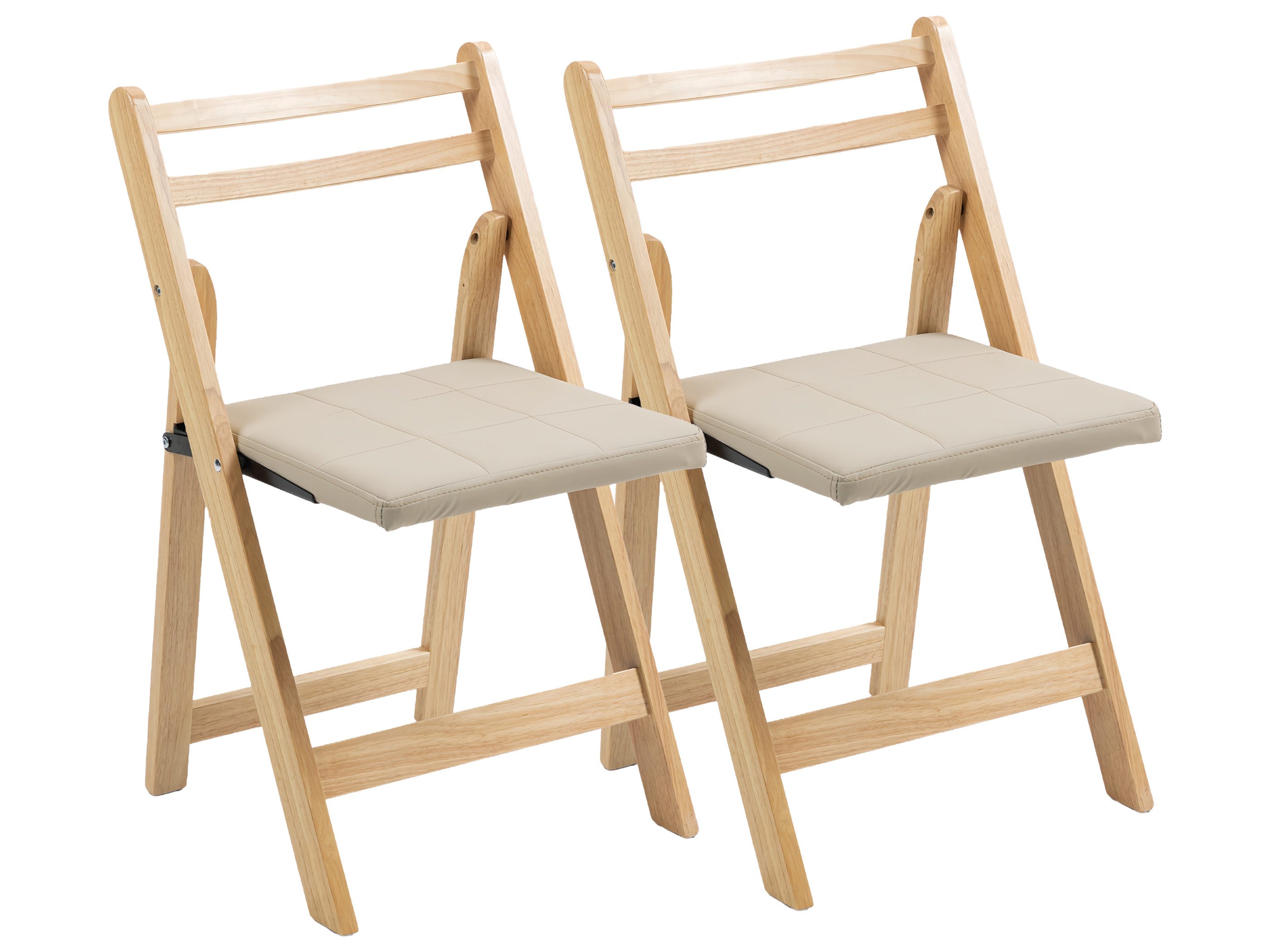 SeedWave Esszimmerstuhl 2er Set Küchenstuhl aus Massivholz, Klappstühle mit Gepolstertem Sitz, Rutschfestes Sitzkissen