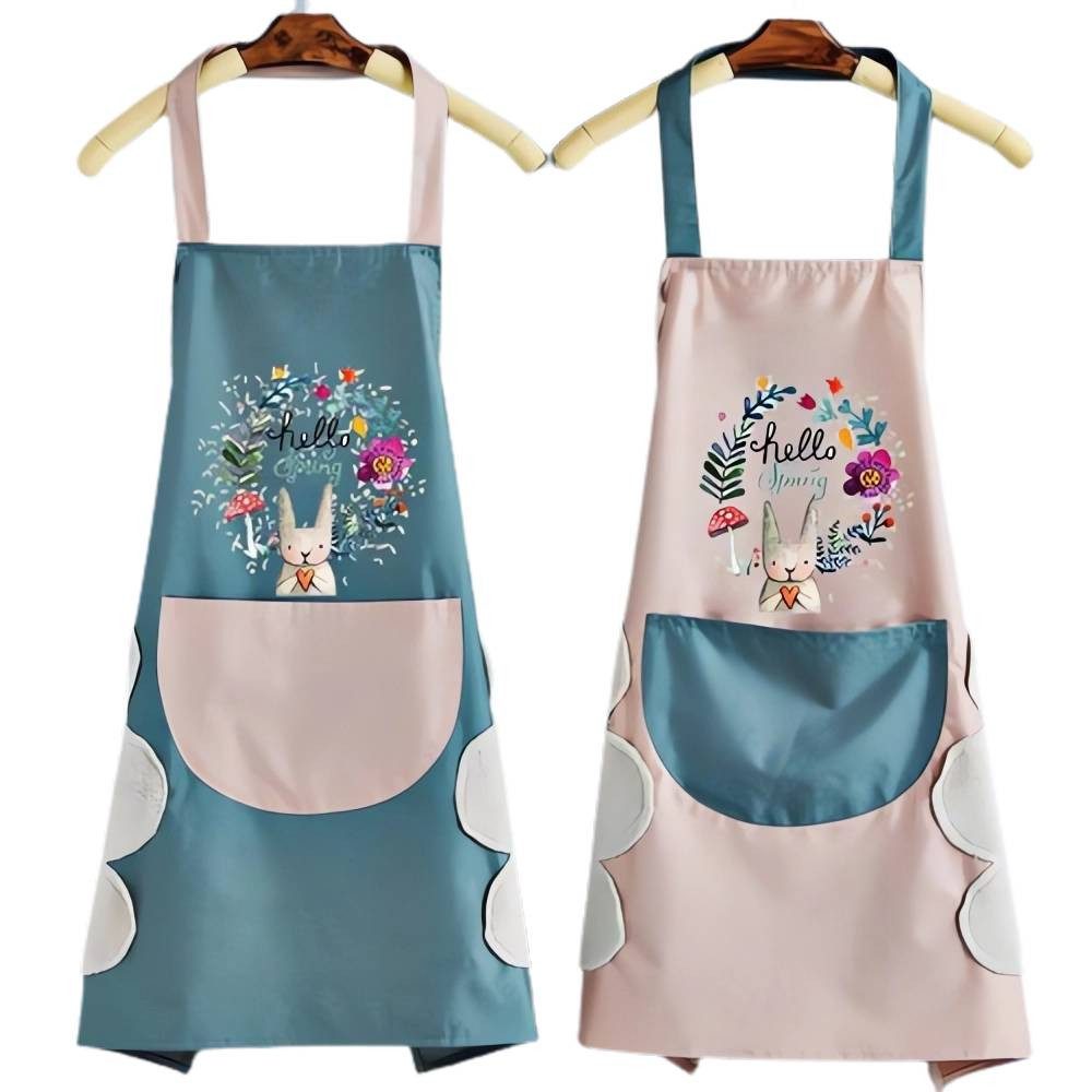Blusmart Kochschürze 2 Stück Schürzen Frauen wasserdichte Küchenschürze mit Taschen, (Ölfeste Schürze, BBQ Schürze, Frauen Schürze, 2-tlg., Kochschürze), für Küche Garten BBQ Chef Kellner Bäcker