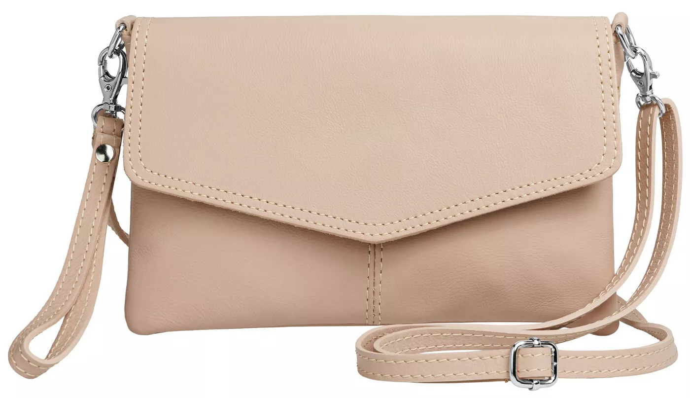 Caspar Clutch Abendtasche Leder Damen Umhängetasche - PREMIUM LINE - Modell No.322, aus 100% gewaschenem Echtleder aus Italien - samtig weich & nachhaltig