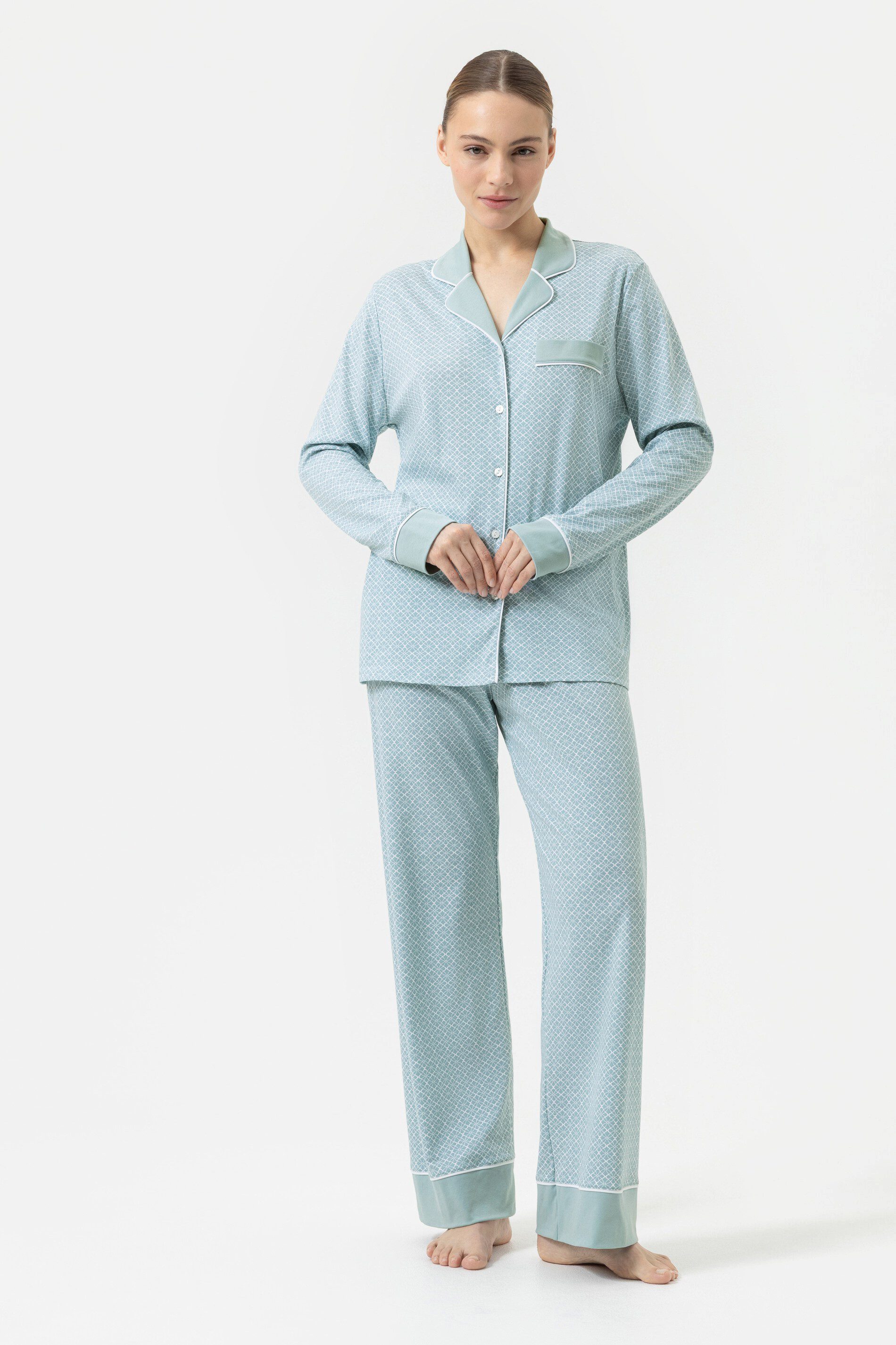 Mey Schlafanzug Serie Finest Dreams Grafisches Fliesenmuster (2 tlg) Pyjama günstig online kaufen