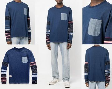 Ralph Lauren Sweatshirt POLO RALPH LAUREN PATCHWORK DYED Indigo Jersey Shirt Sweatshirt Sweate