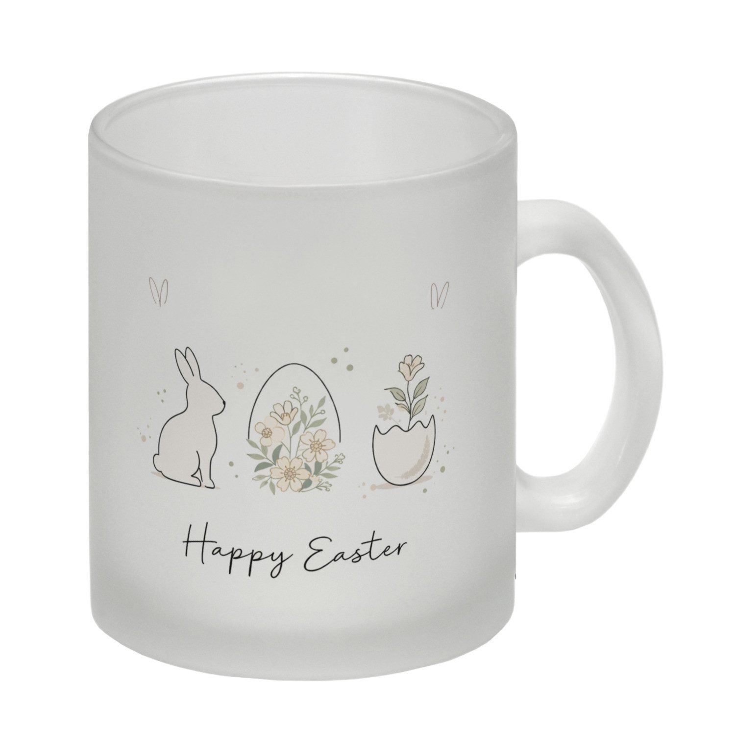 speecheese Tasse Happy Easter Glas Tasse mit Hase Ei Design