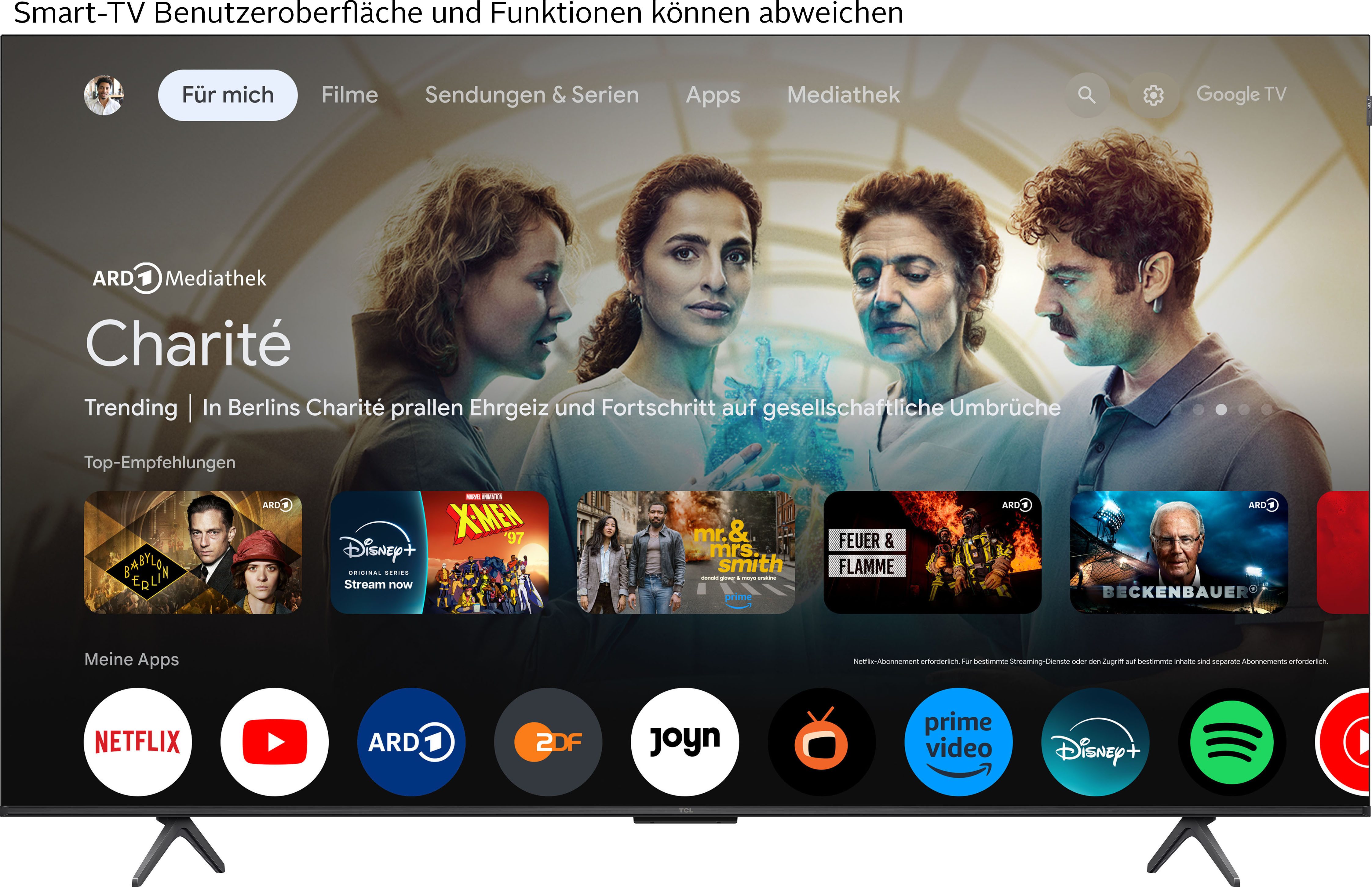 TCL 65P81KXB QLED-Fernseher (164 cm/65 Zoll, 4K Ultra HD, Smart-TV, Google TV, 144Hz, Multi-HDR, Dolby Vision, Game Master, Smart TV, Apple TV, ONKYO)