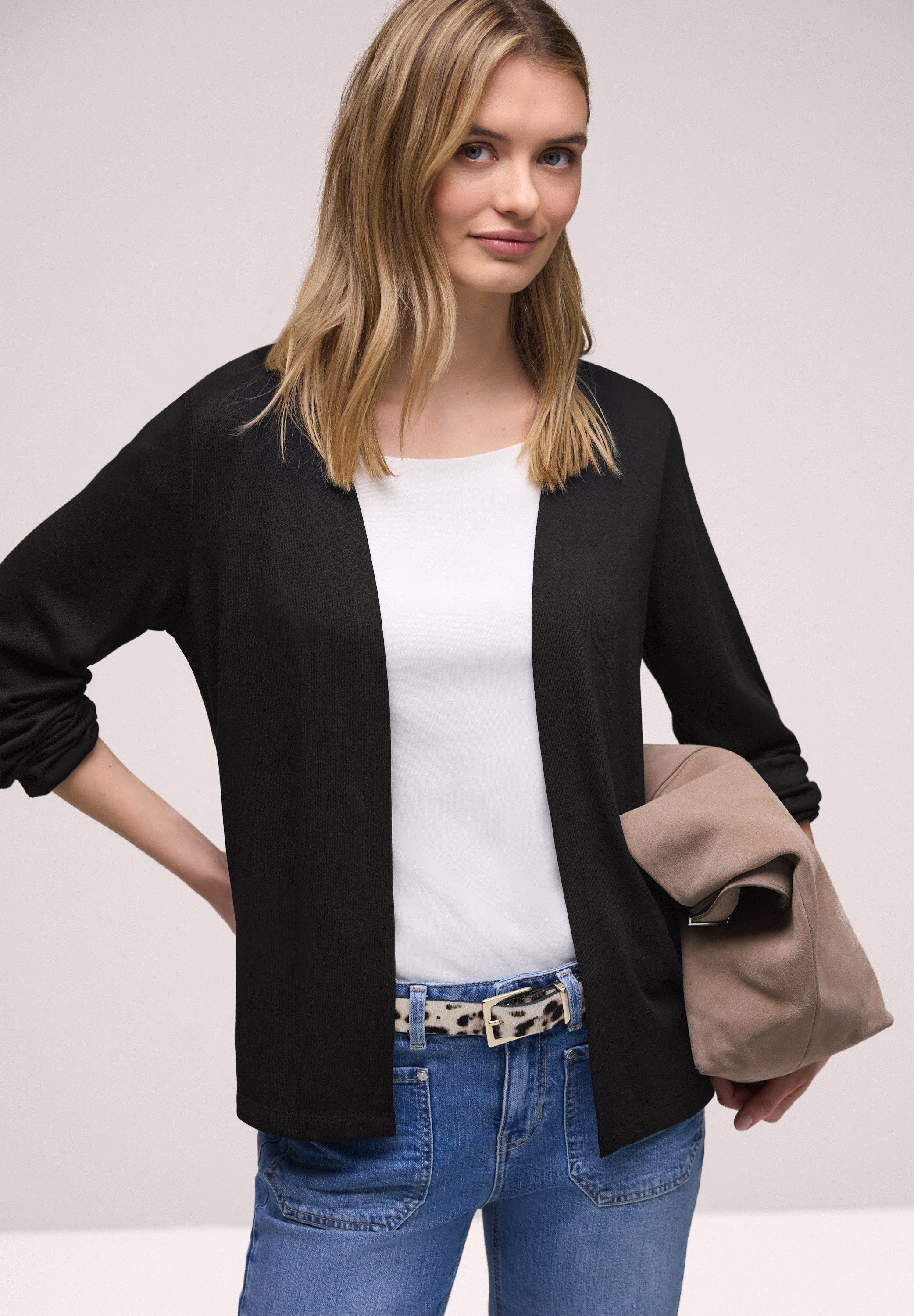 STREET ONE Cardigan bestehend aus einem Materialmix