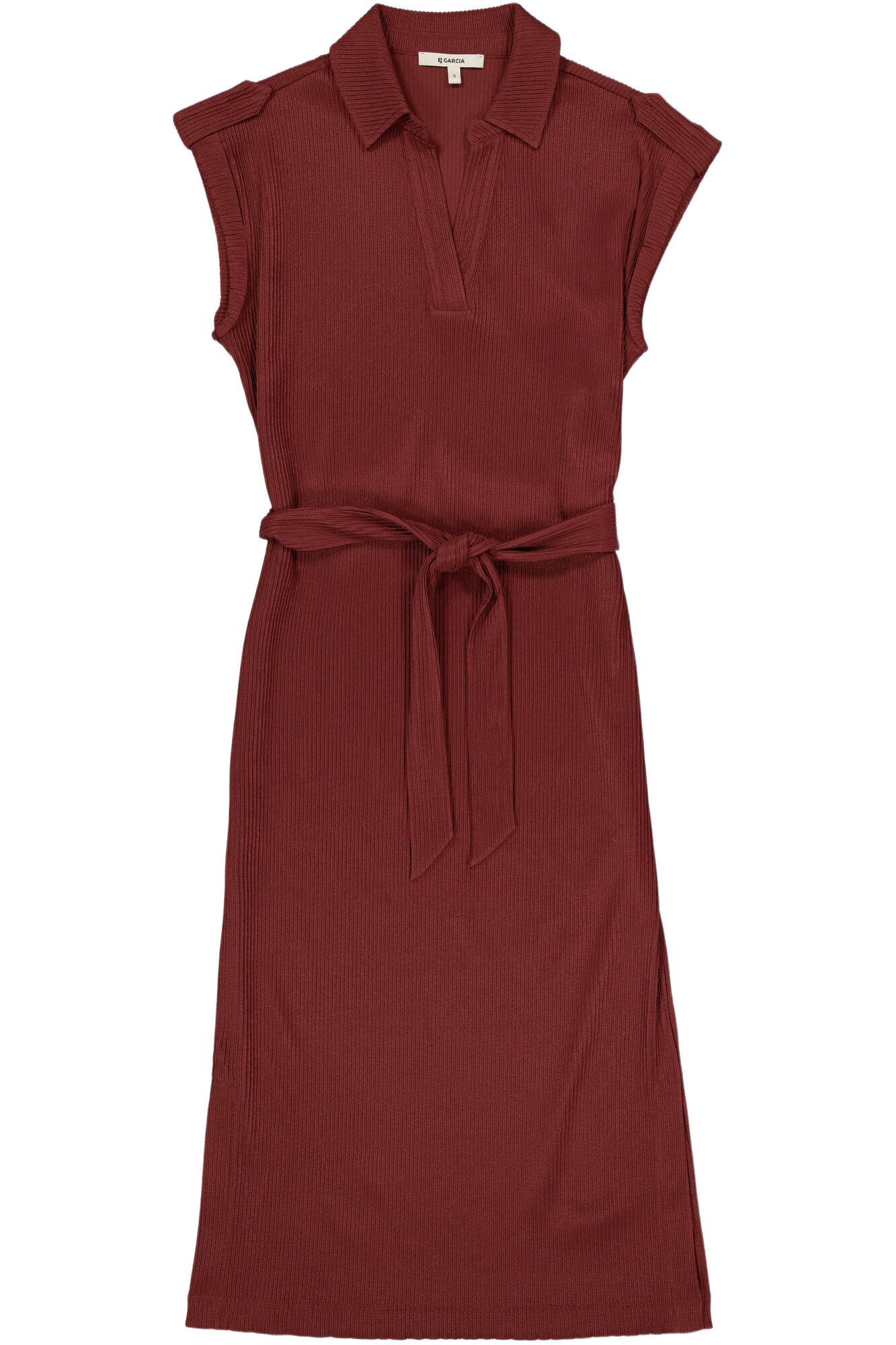 Garcia Partykleid braun,Casual,Polyester,Unifarben,V-Ausschnitt,Kurz,Casual Fit