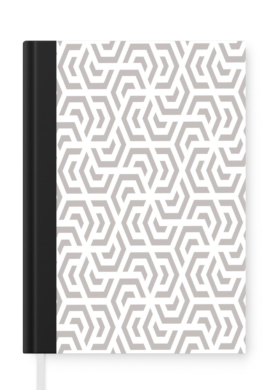 MuchoWow Notizbuch Grafik - Muster - Modern - Sechseck, Notebook, Notizblock a5, Tagebuch, Journal Liniert
