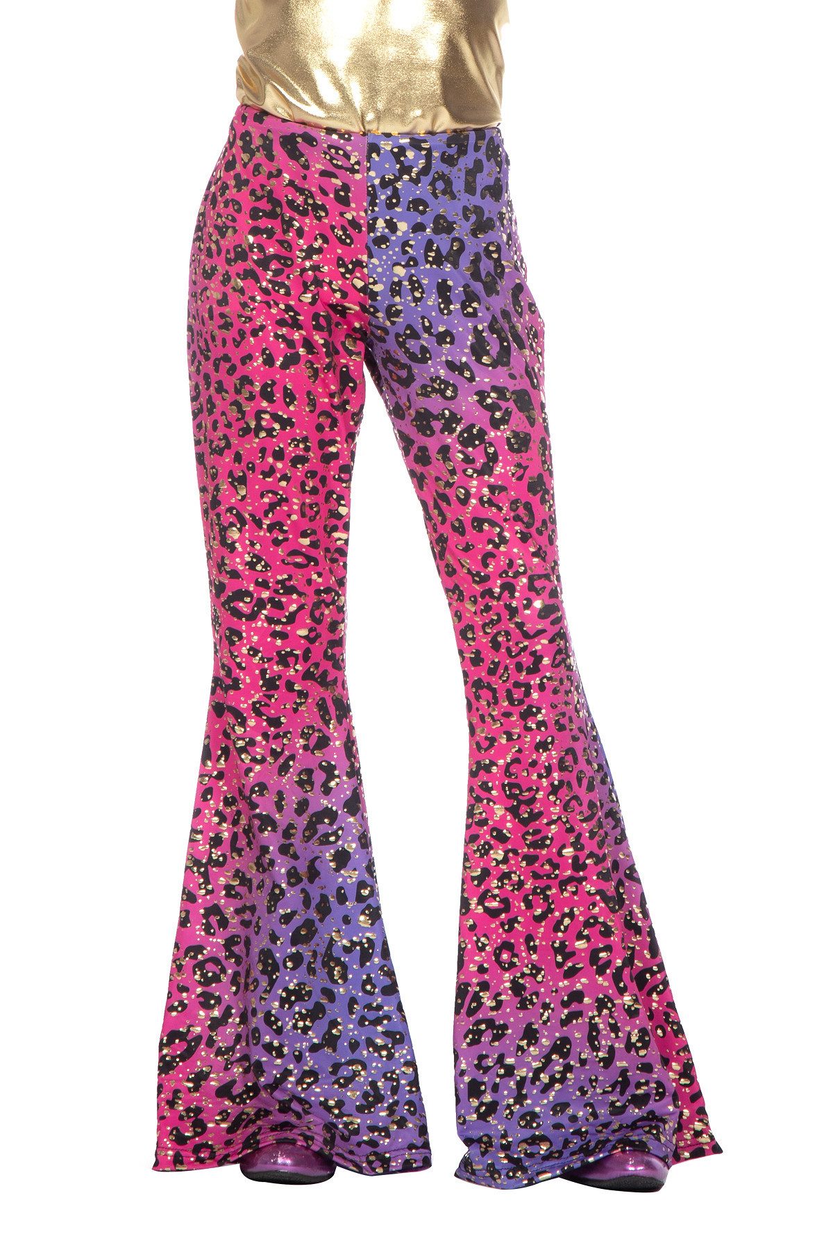 Wilbers Kostüm Hippiehose 'Panther' glitzernd für Mädchen, Lila