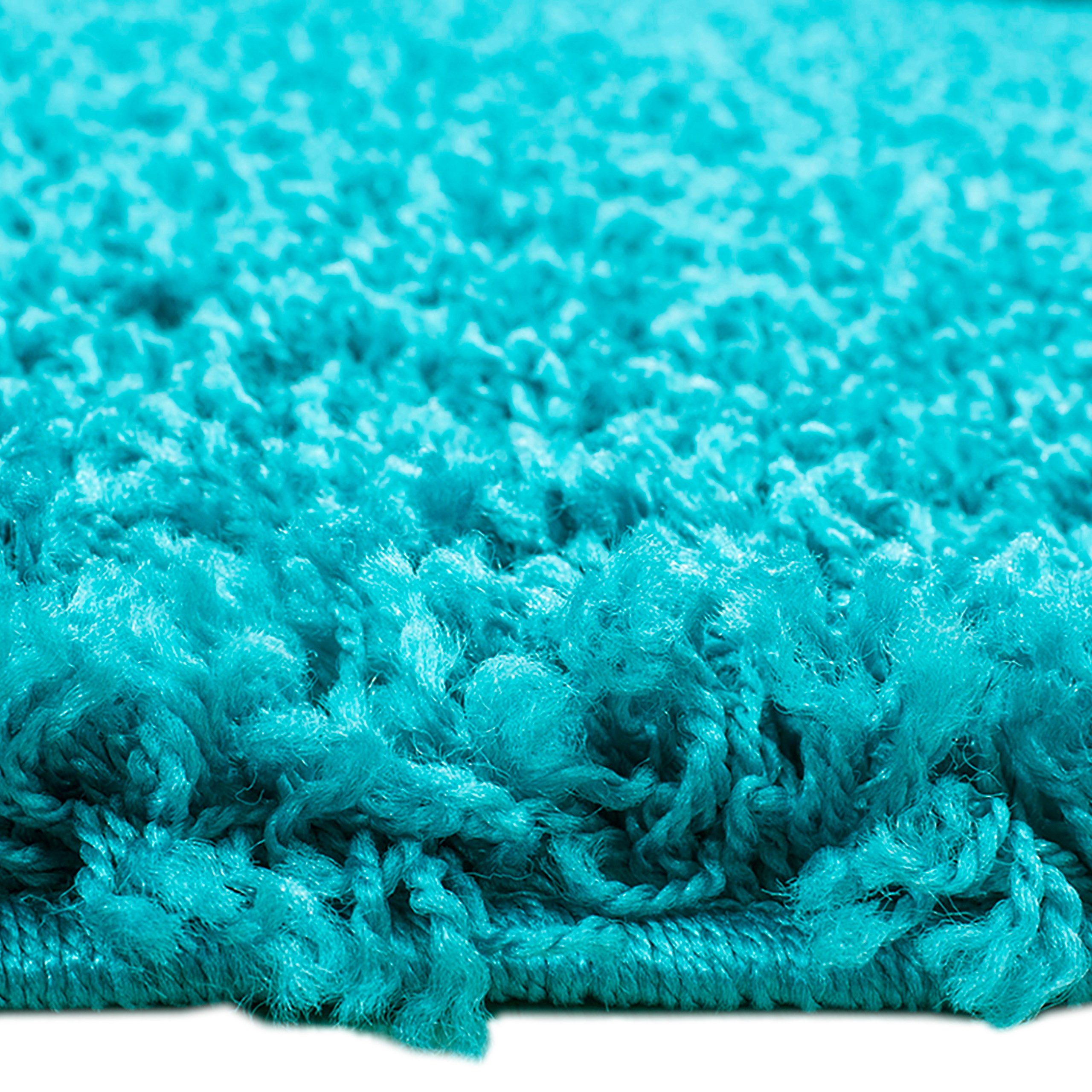 Carpetia Teppich Moderner Hochflor Teppich Aqua Türkis weich stilvolles Design, rechteckig, Höhe: 30 mm