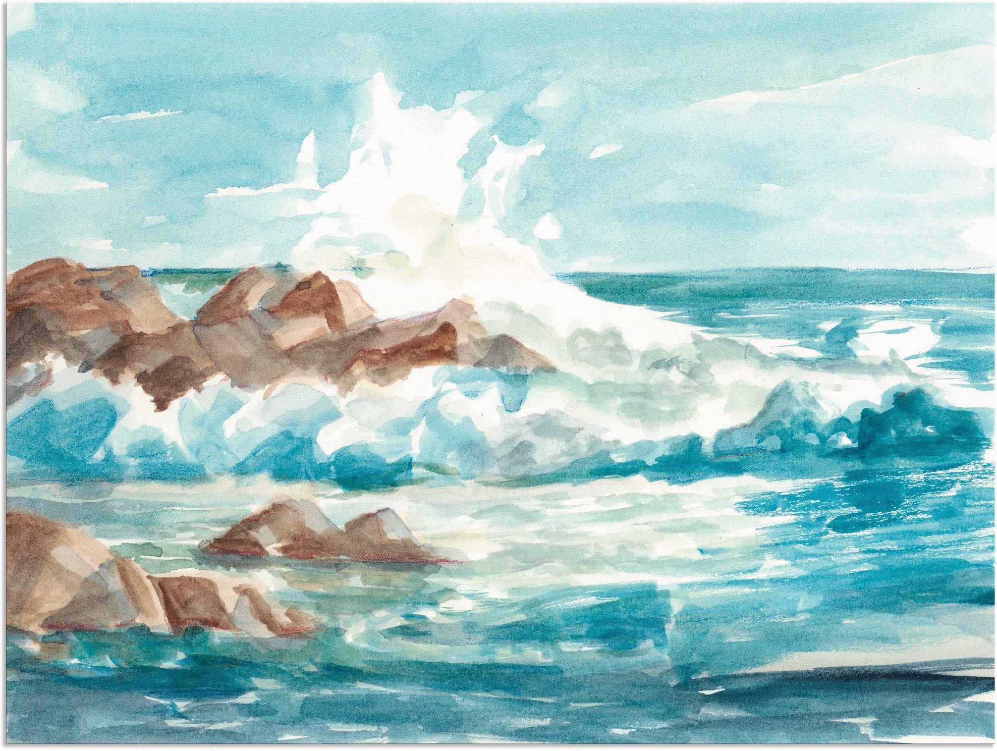 St), Leinwandbild, Küste I, versch. in Wandaufkleber Poster Alubild, oder Wasserfarben Artland Küste Wandbild (1 als Größen