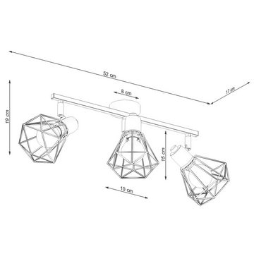 etc-shop Deckenstrahler, Deckenleuchte Wohnzimmerlampe Deckenlampe Stahl Weiss 3-Flammig L 52