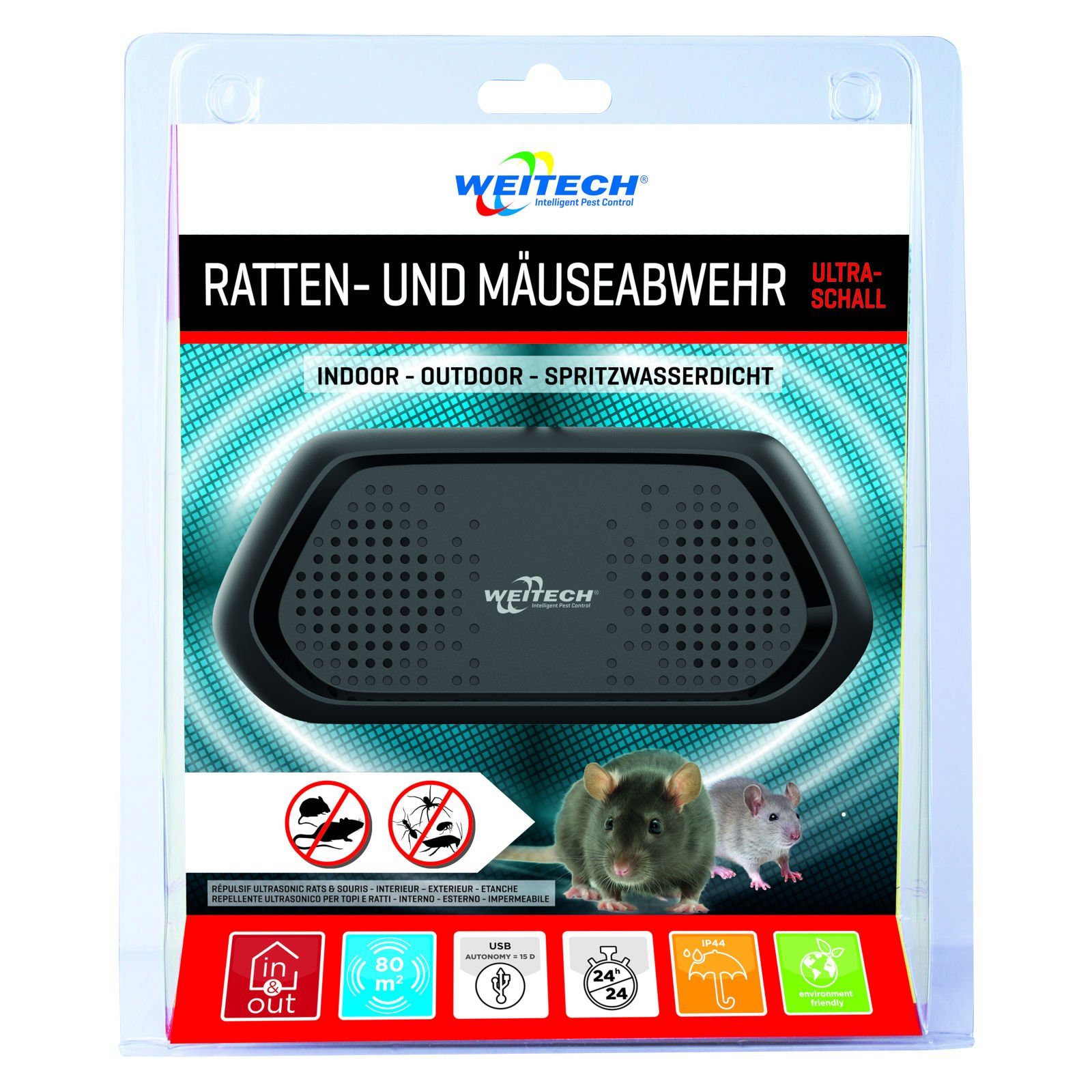 Ultraschall-Tierabwehr Ratten- und Mäuseabwehr mit Ultraschall