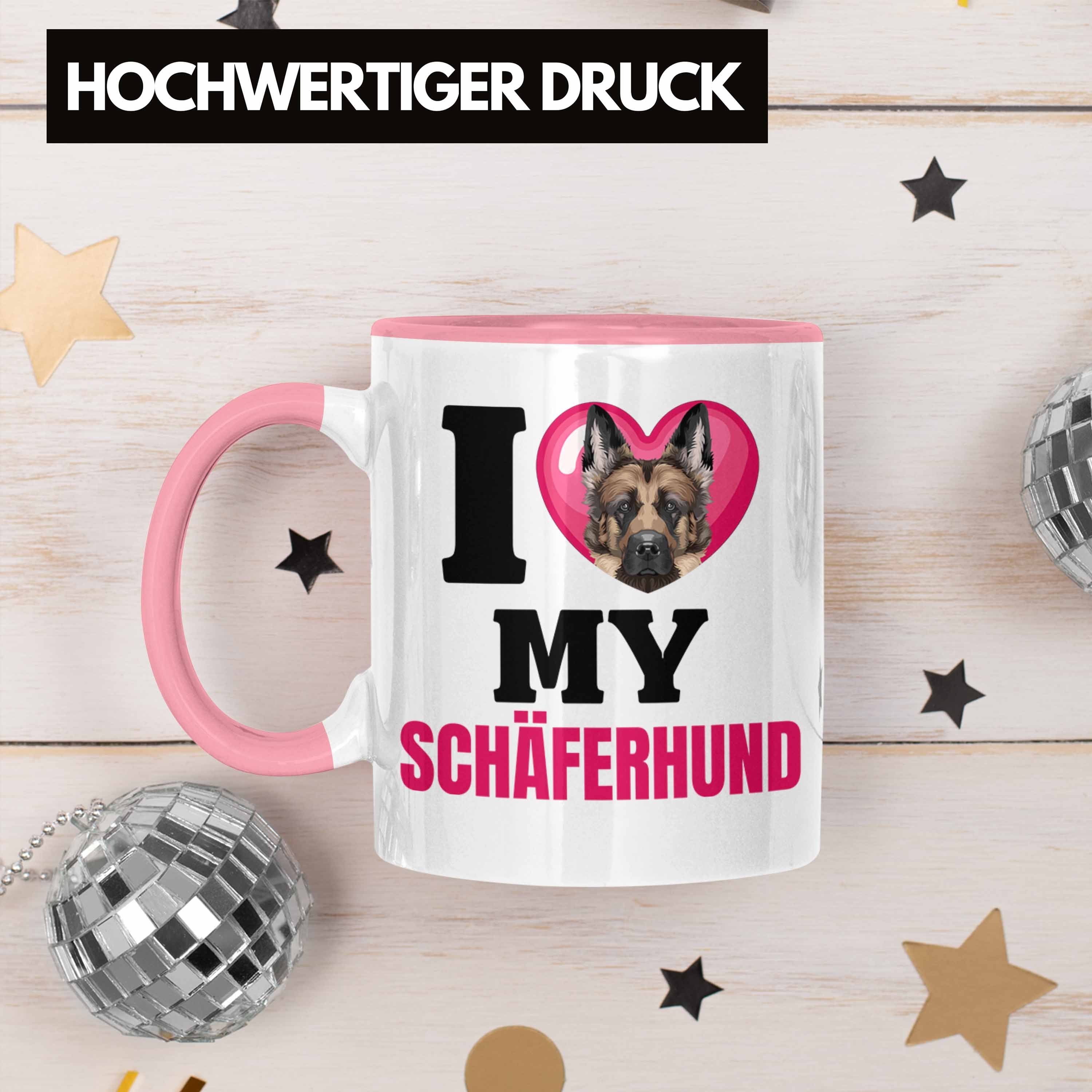 Geschenkidee Schäferhund Trendation Lustiger Spruch I Besitzerin Tasse Geschenk Tasse Rosa L