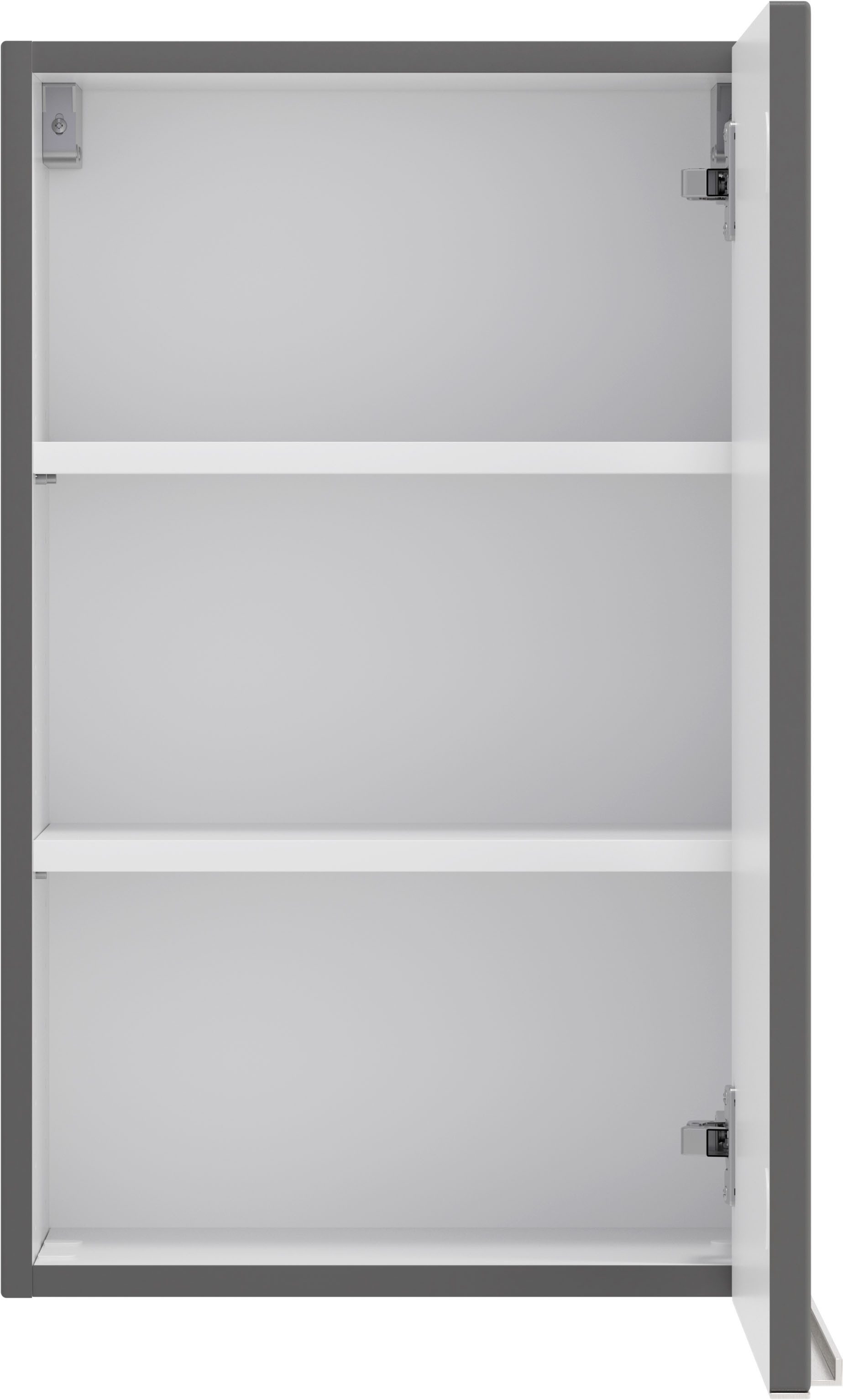 welltime Hängeschrank TRIENT, Hängeschrank 40 cm, gedämpfte Scharniere (Maße (B/H/T): ca. 40/64/20 cm) onyx-grey, gedämpfte Tür, verstellbare Einlegeböden