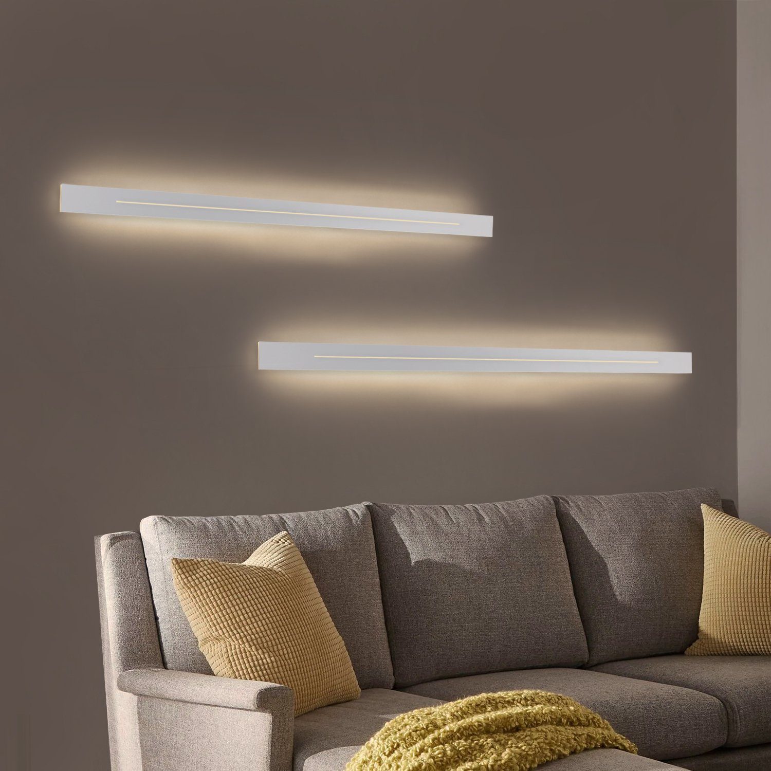 ZMH LED Wandleuchte LED Wandlampe 30/60/100 cm, 3000 K warmweiß, nicht dimmbar, LED fest integriert, warmweiß, für Flur Treppenhaus Wohnzimmer Schlafzimmer – Bild 4 von 5