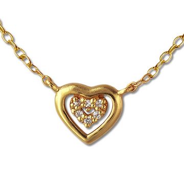 SilberDream Silberkette SilberDream Herz Halskette Silber rose (Halskette), Halskette (Herz) ca. 45cm, 925 Sterling Silber, vergoldet (Gelbgold 33