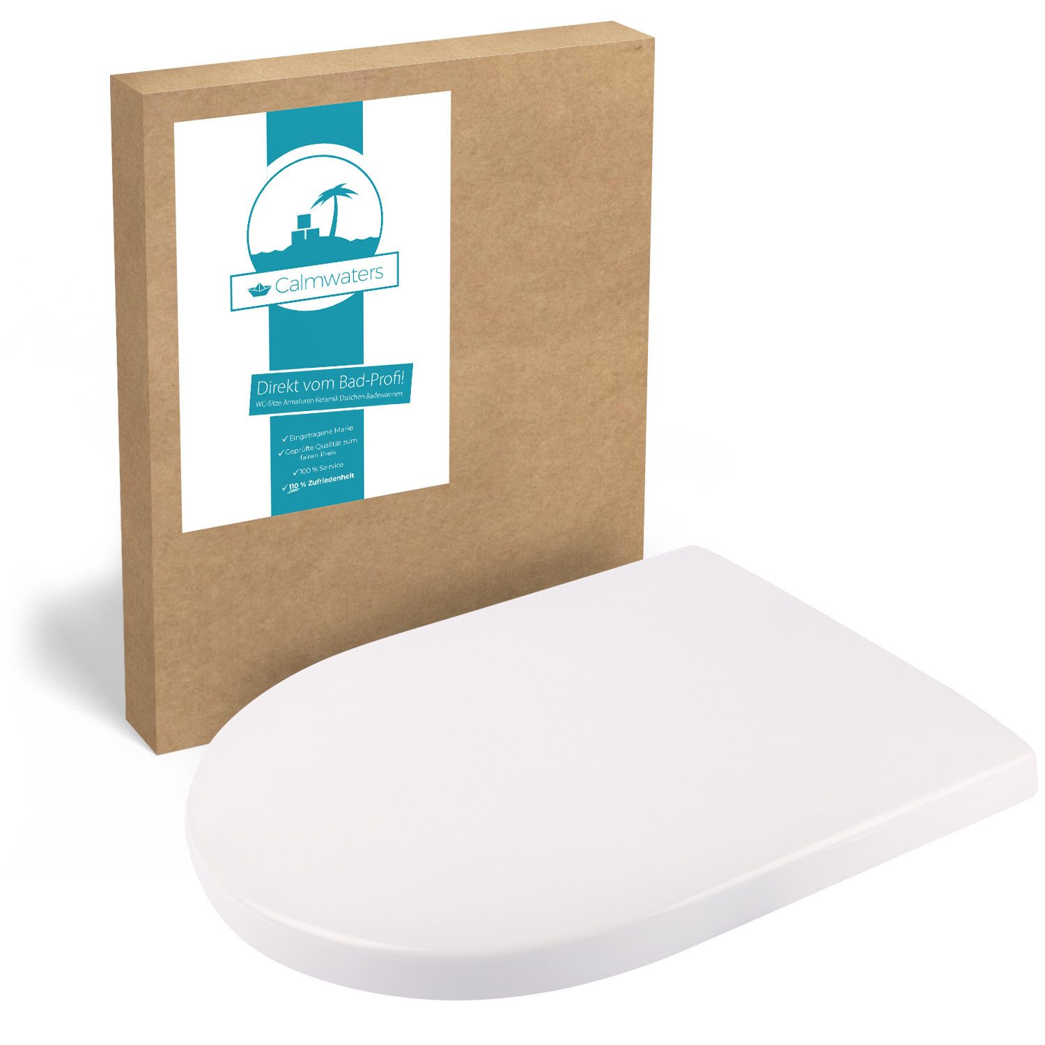 Calmwaters WC-Sitz Villeroy&Boch Subway, Artic, Architectura (Alternative Calmwaters), Überlappende D-Form. Absenkautomatik, Duroplast, 26LP3465