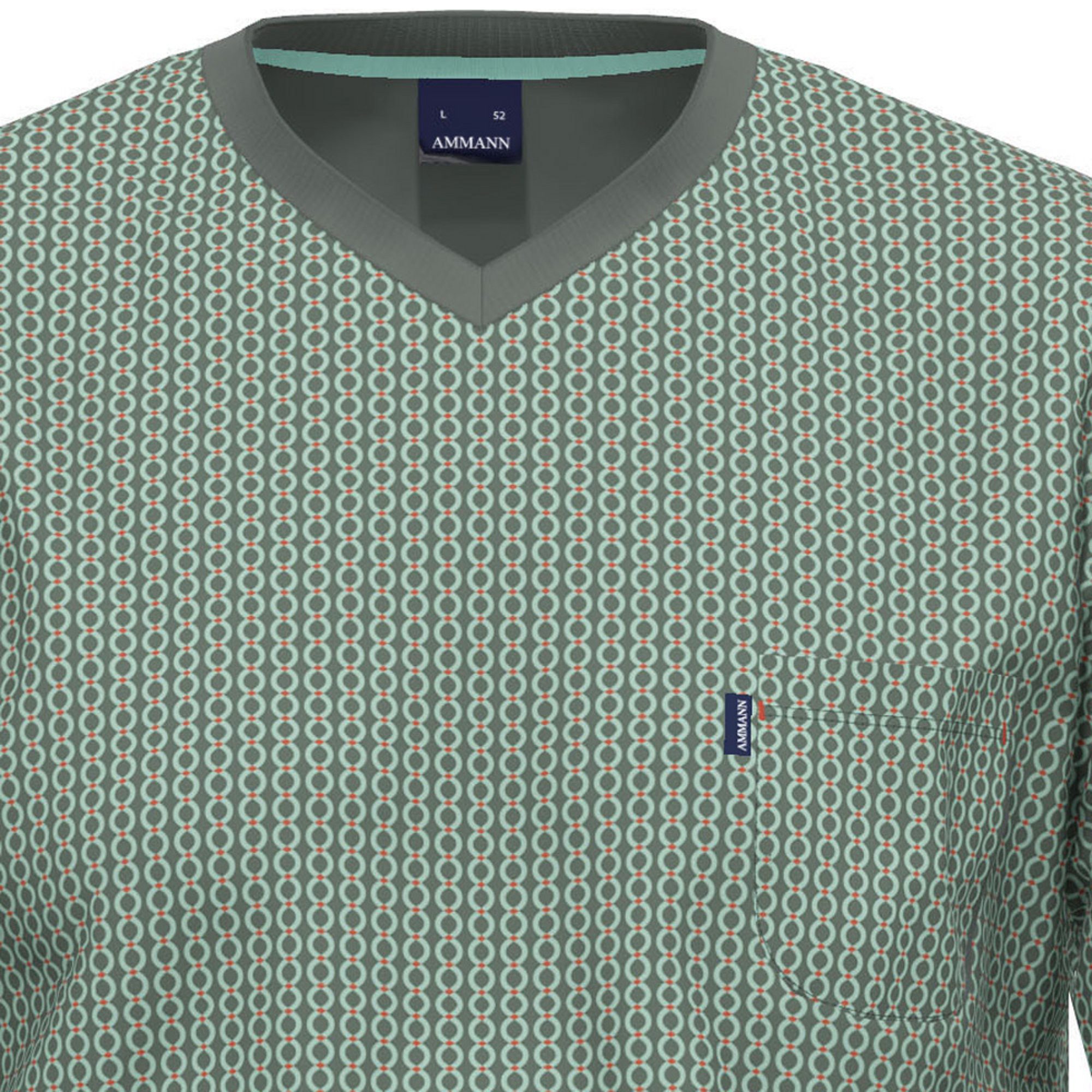 Ammann Pyjama Bio Herren-Schlafanzug Single-Jersey gemustert günstig online kaufen