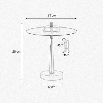 Licht-Erlebnisse Tischleuchte DENISE, LED, Warmweiß, LED Wohnzimmer in Bronze hell Schwarz 28 cm D: 23 cm 2700 K 1150 lm