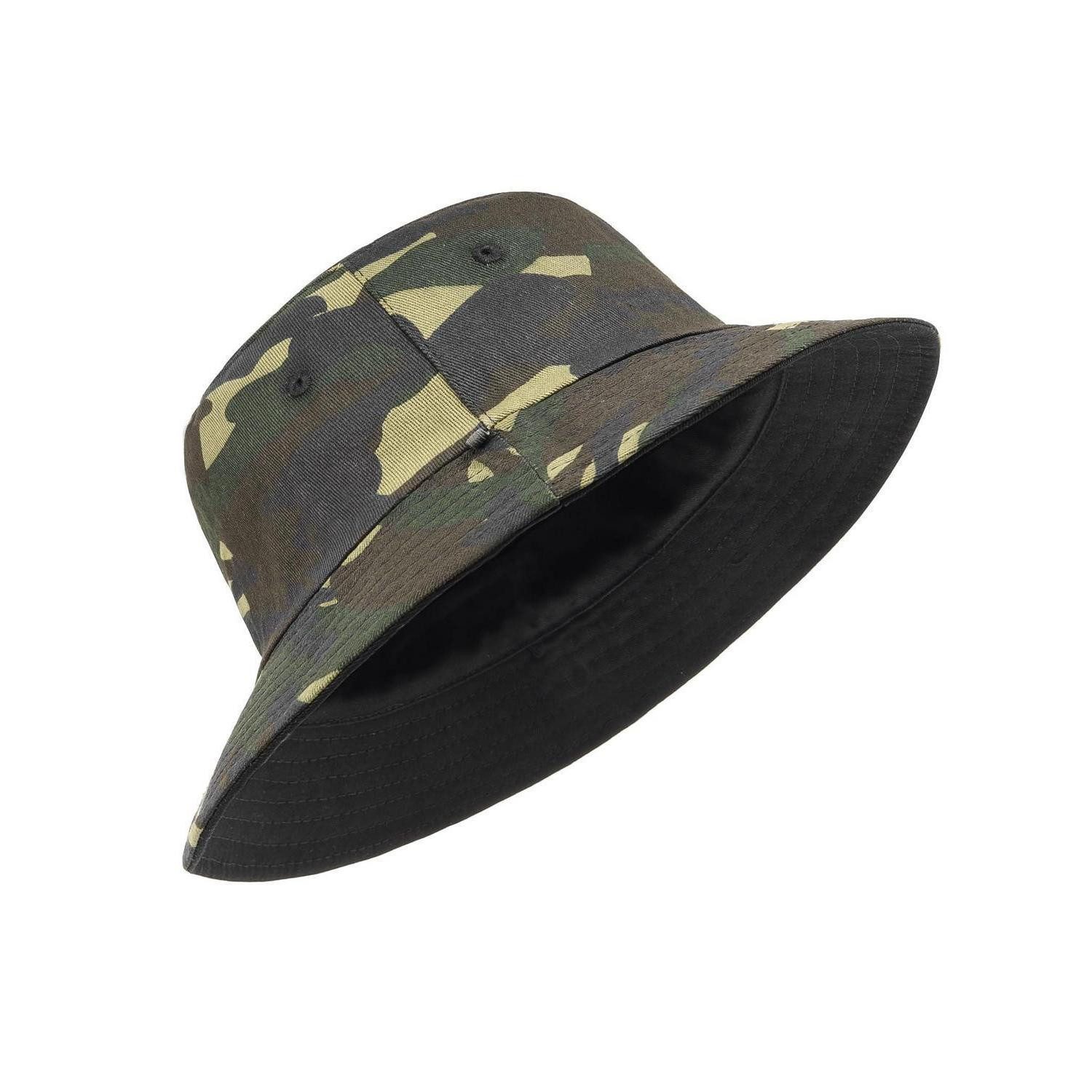 LuxusKollektion Fischerhut Fischerhut XXL 3XL reversibel XL-XXL Woodland-Camouflage (XL-XXL 62CM)