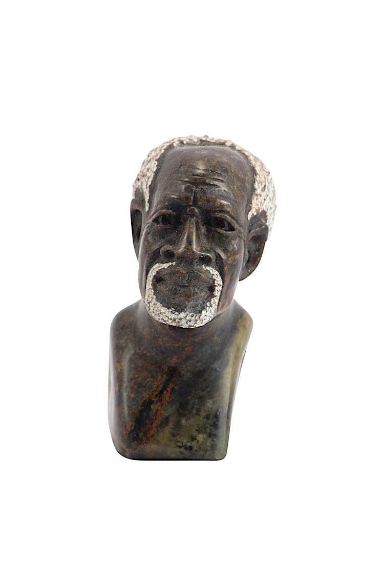 Little Zim Skulptur Afrikanische Büste - Mann, Handgefertigt · Recyceltes Glas · Unikat