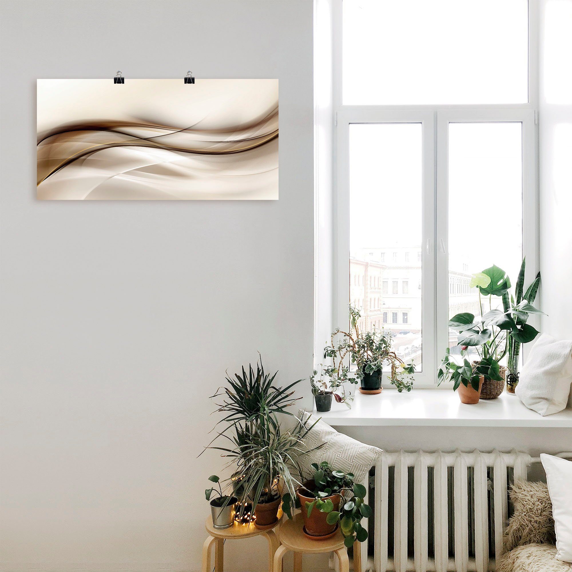 Artland Wandbild Braune abstrakte Welle, Muster günstig online kaufen