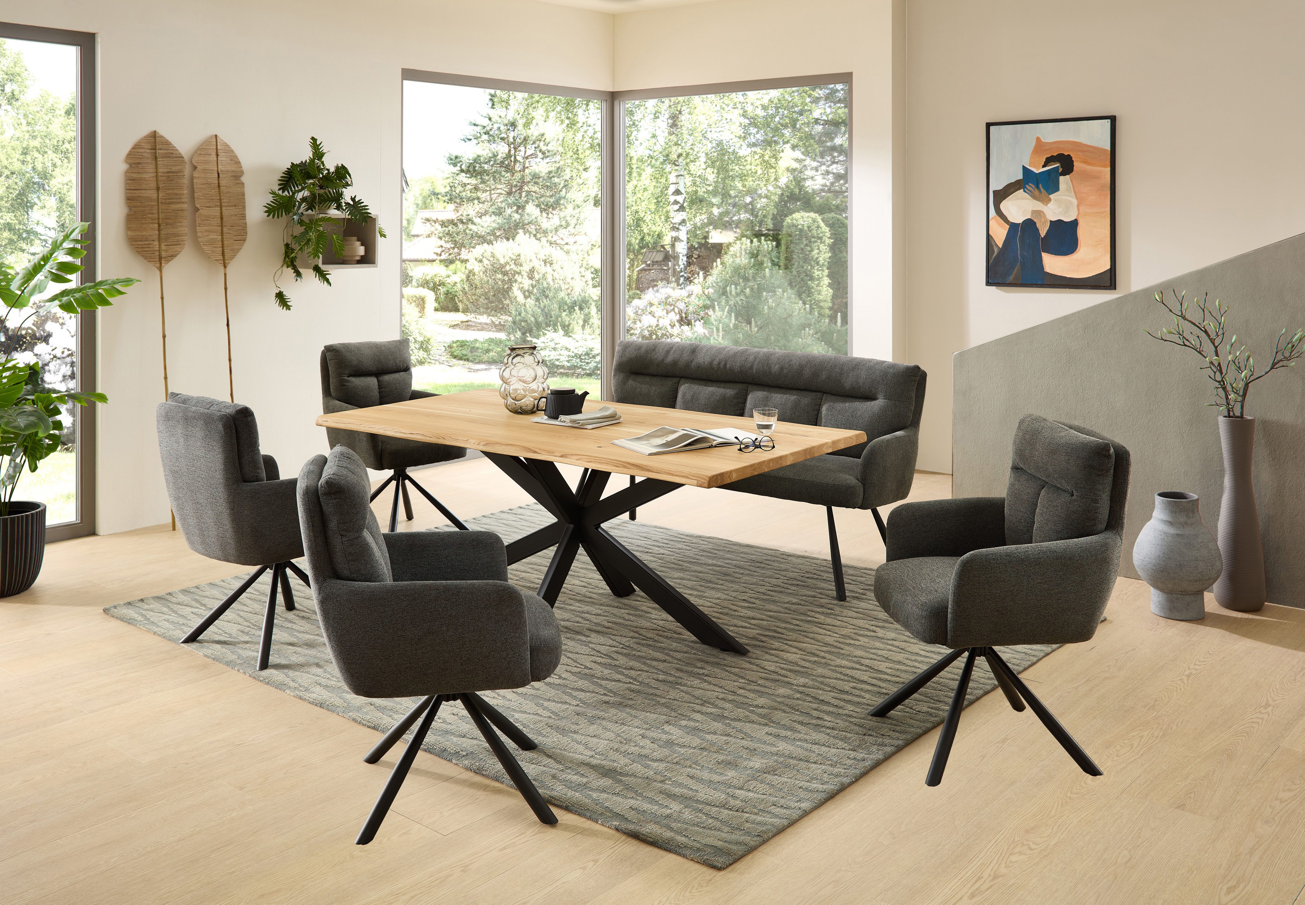 Stolkom Sp.z.o.o. Armlehnstuhl Sofia (Set, 2 St), 180 grad drehbar mit Auto-Return, Federkern im Sitz